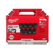 8PC SHOCKWAVE Impact Duty™ 3/4" Drive SAE Deep 6 Point Socket Set