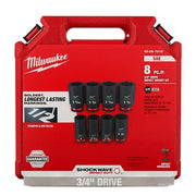 8PC SHOCKWAVE Impact Duty™ 3/4" Drive SAE Deep 6 Point Socket Set