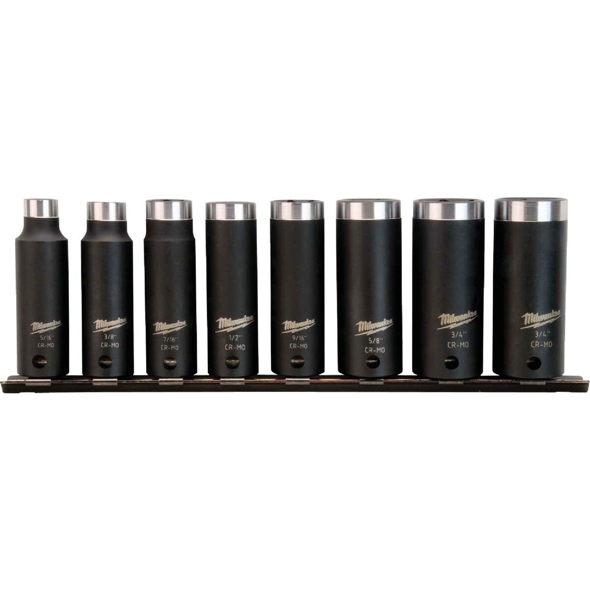 Milwaukee SHOCKWAVE Standard 3/8 In. Drive 6-Point Deep Impact Driver Set (8-Piece)
