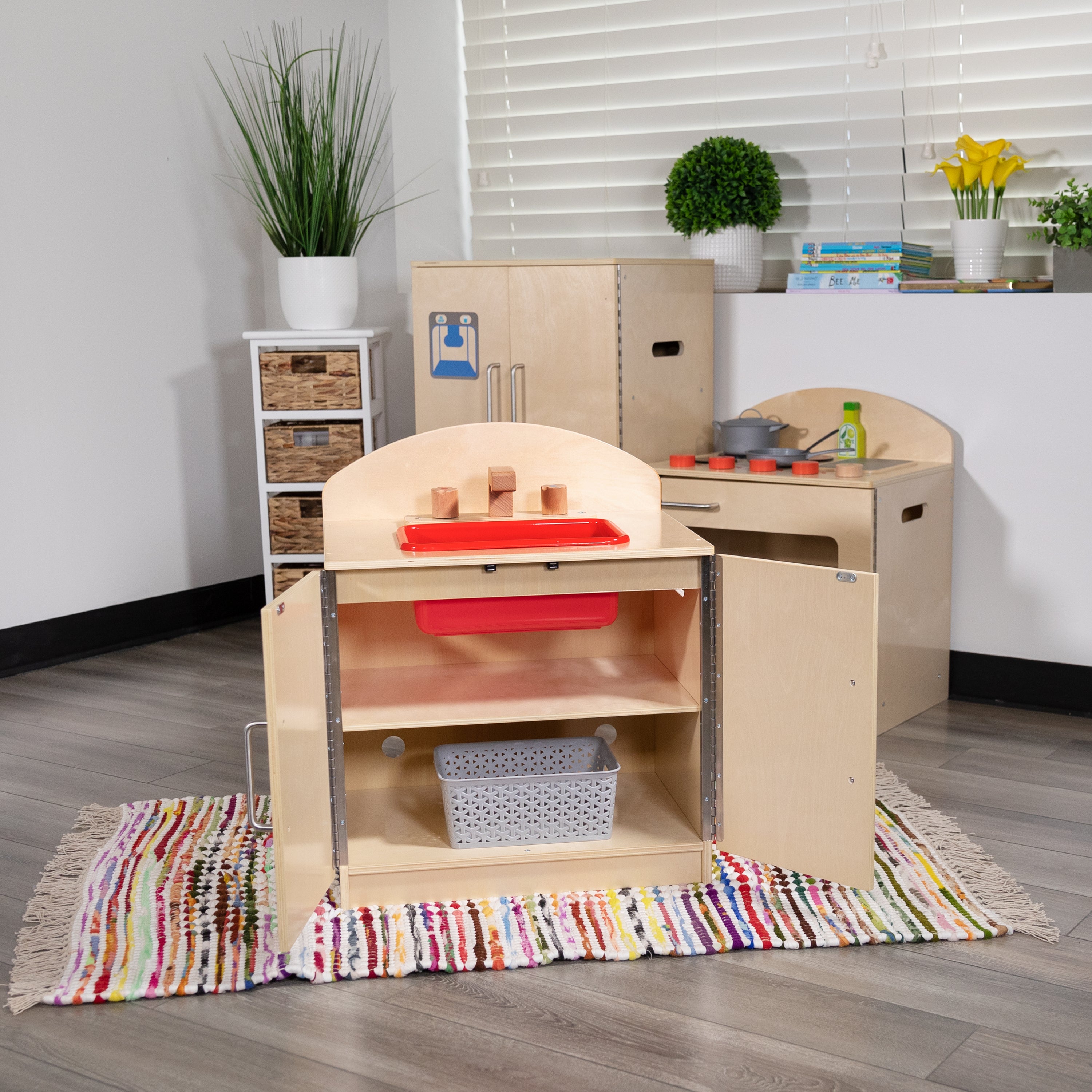 Hercules Children's Wooden Kitchen Sink for Commercial or Home Use - Safe, Kid Friendly Design