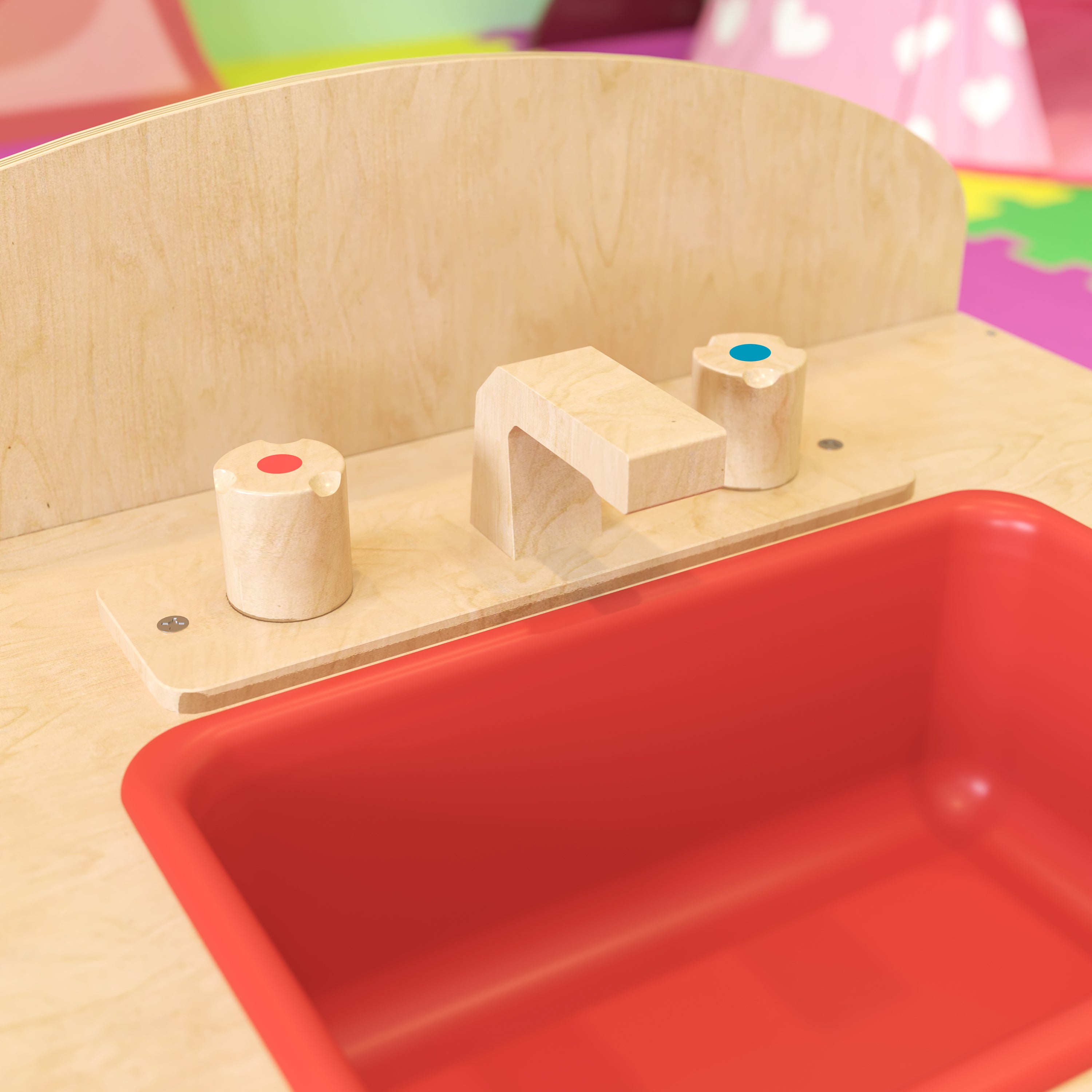 Hercules Children's Wooden Kitchen Sink for Commercial or Home Use - Safe, Kid Friendly Design