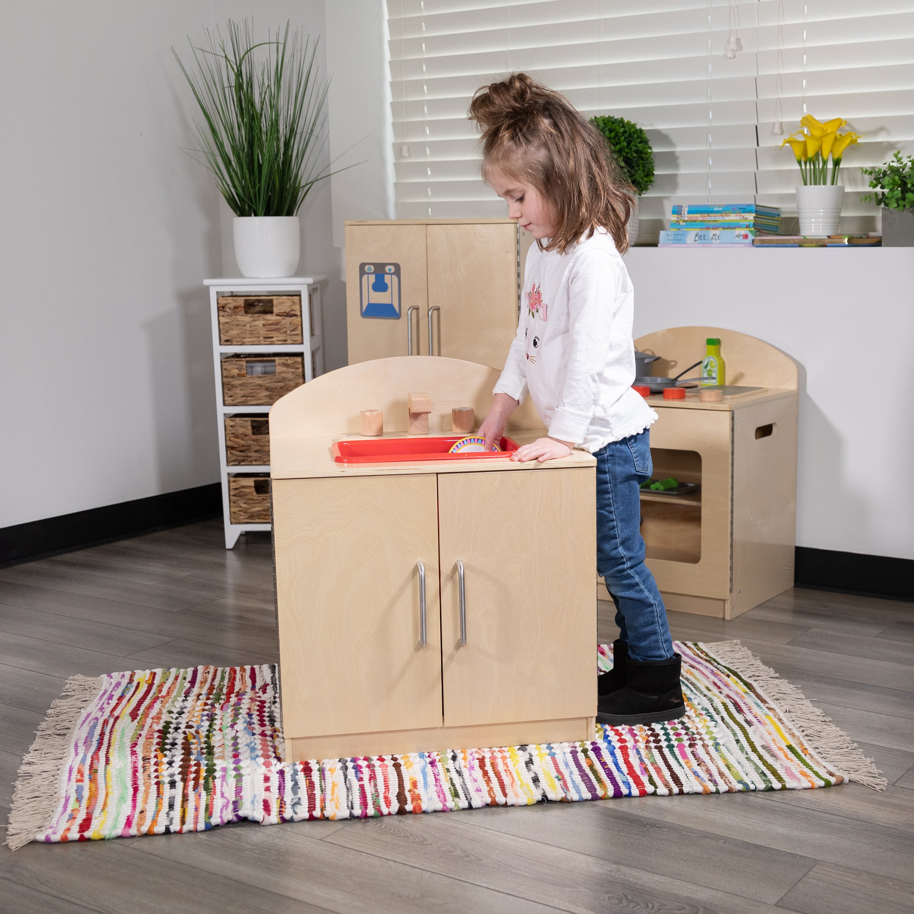 Hercules Children's Wooden Kitchen Sink for Commercial or Home Use - Safe, Kid Friendly Design