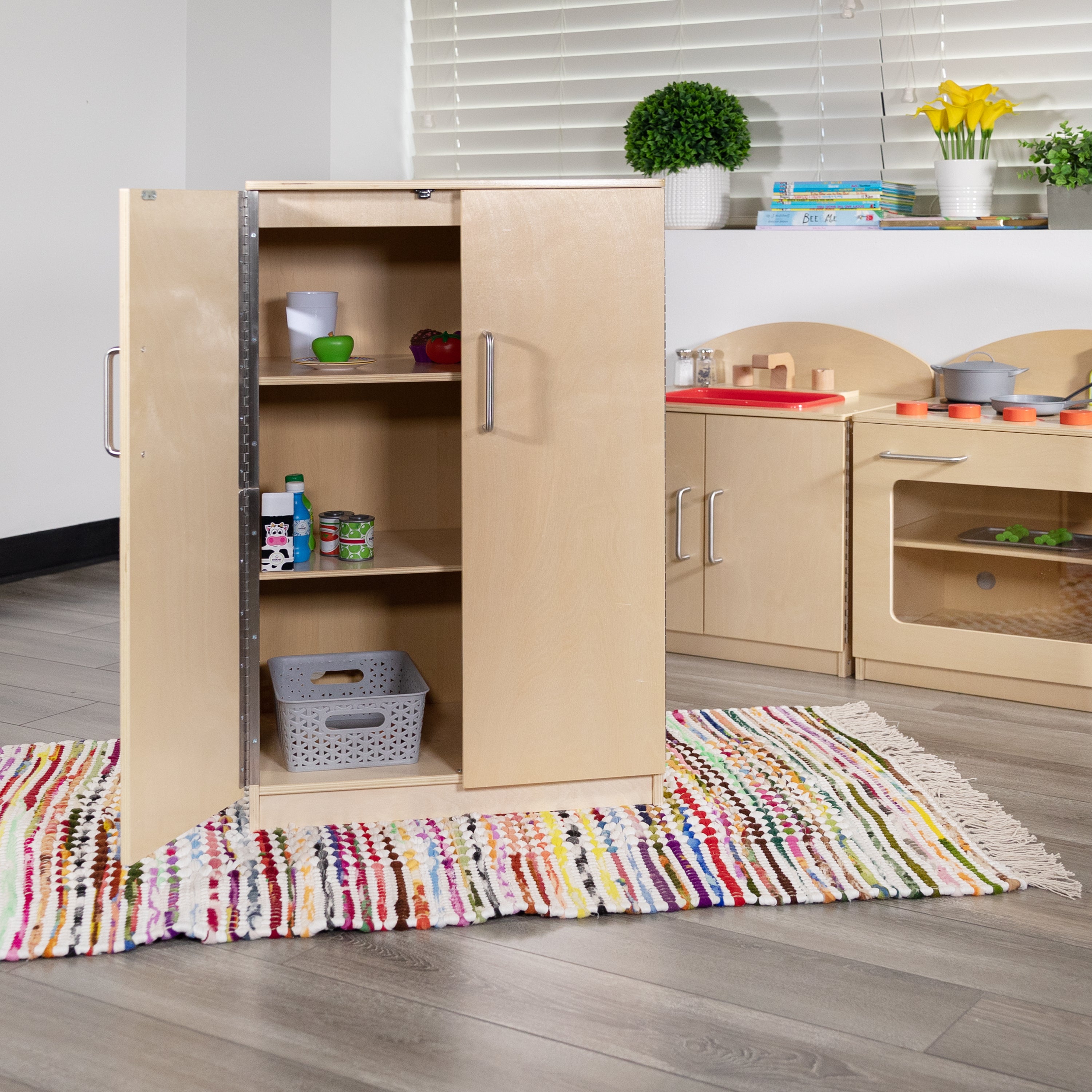 Hercules Children's Wooden Kitchen Refrigerator for Commercial or Home Use - Safe, Kid Friendly Design