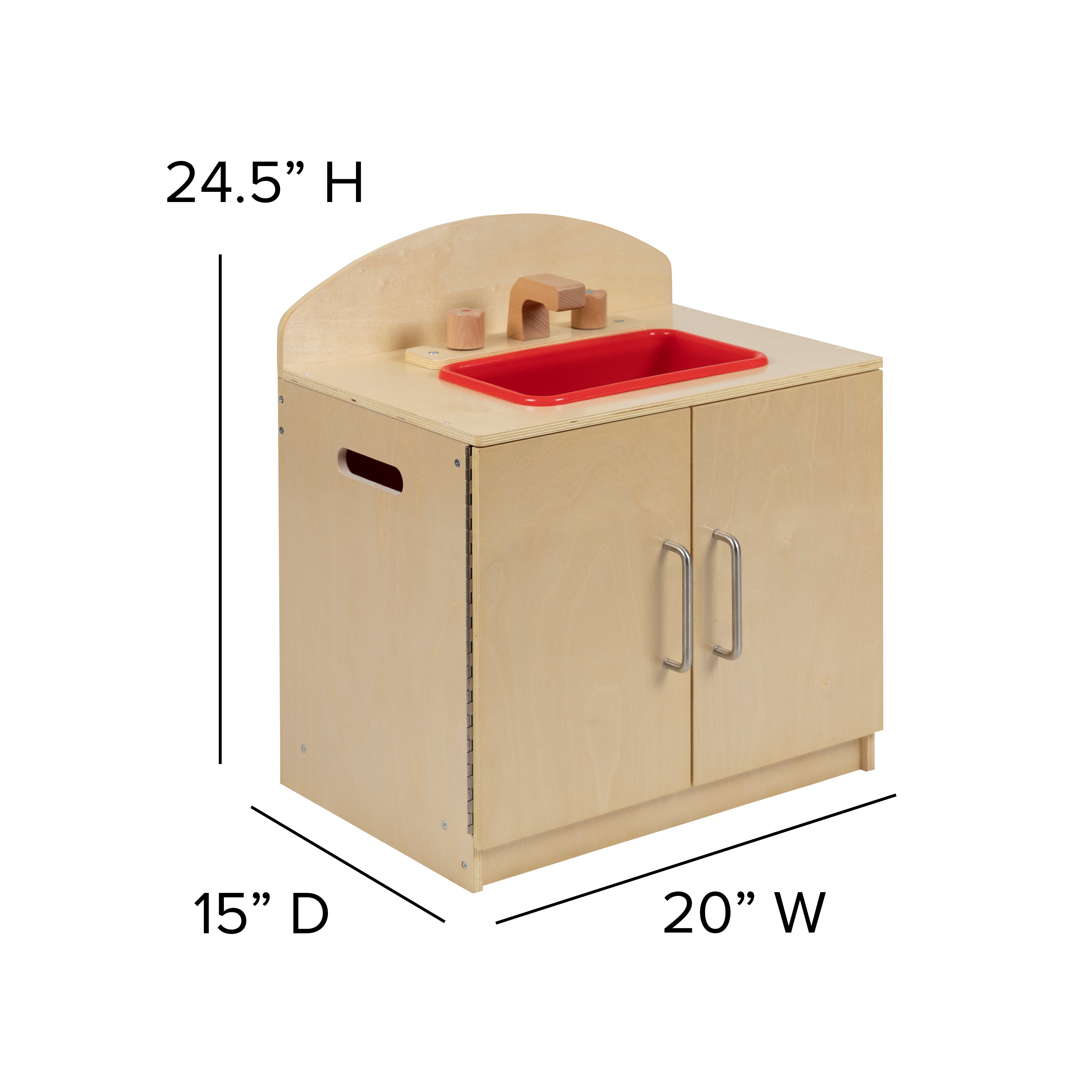 Hercules Children's Wooden Kitchen Set - Stove, Sink and Refrigerator for Commercial or Home Use - Safe, Kid Friendly Design