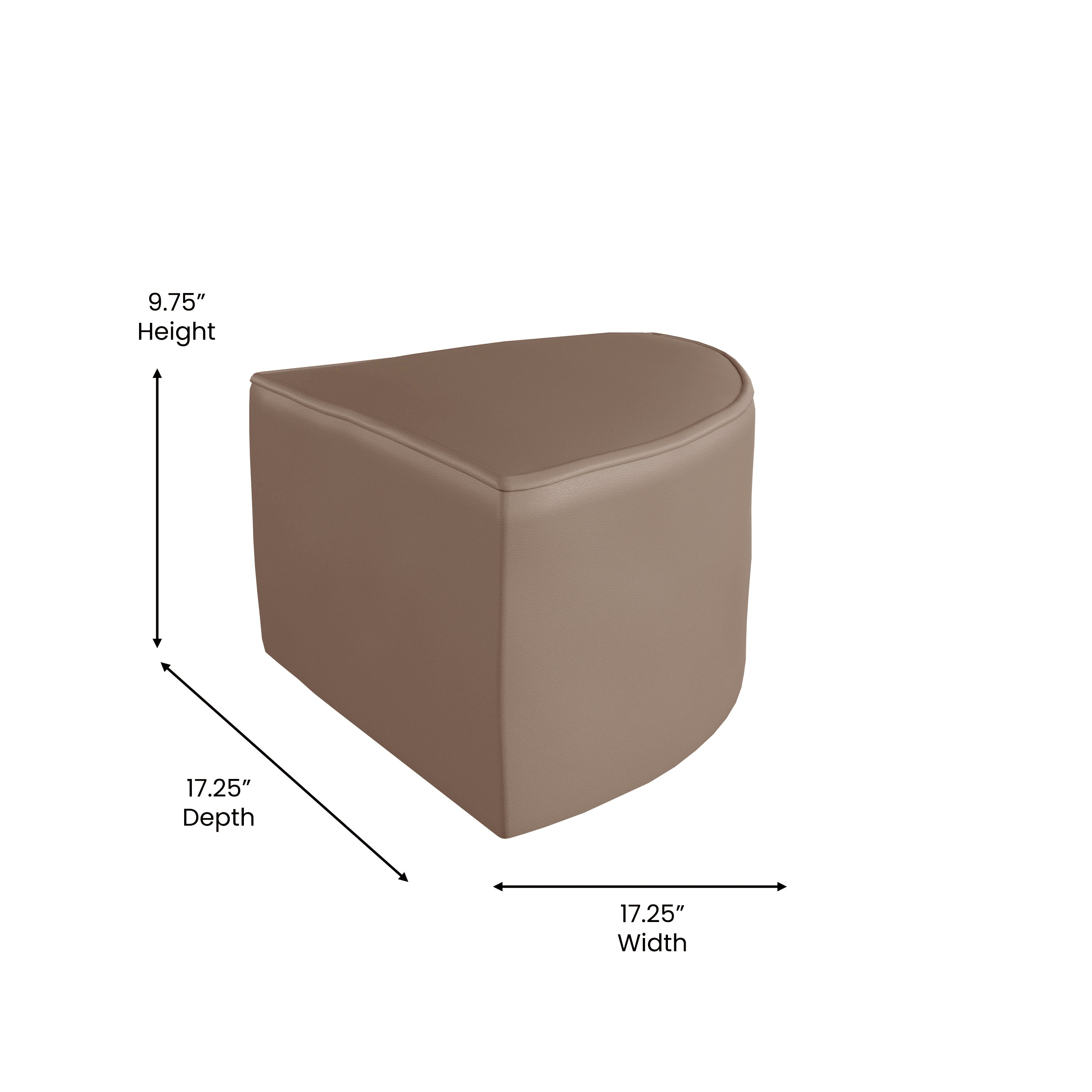 Bright Beginnings Commercial Grade Modular Classroom Soft Seating, Backless Corner Chair, Neutral Vinyl