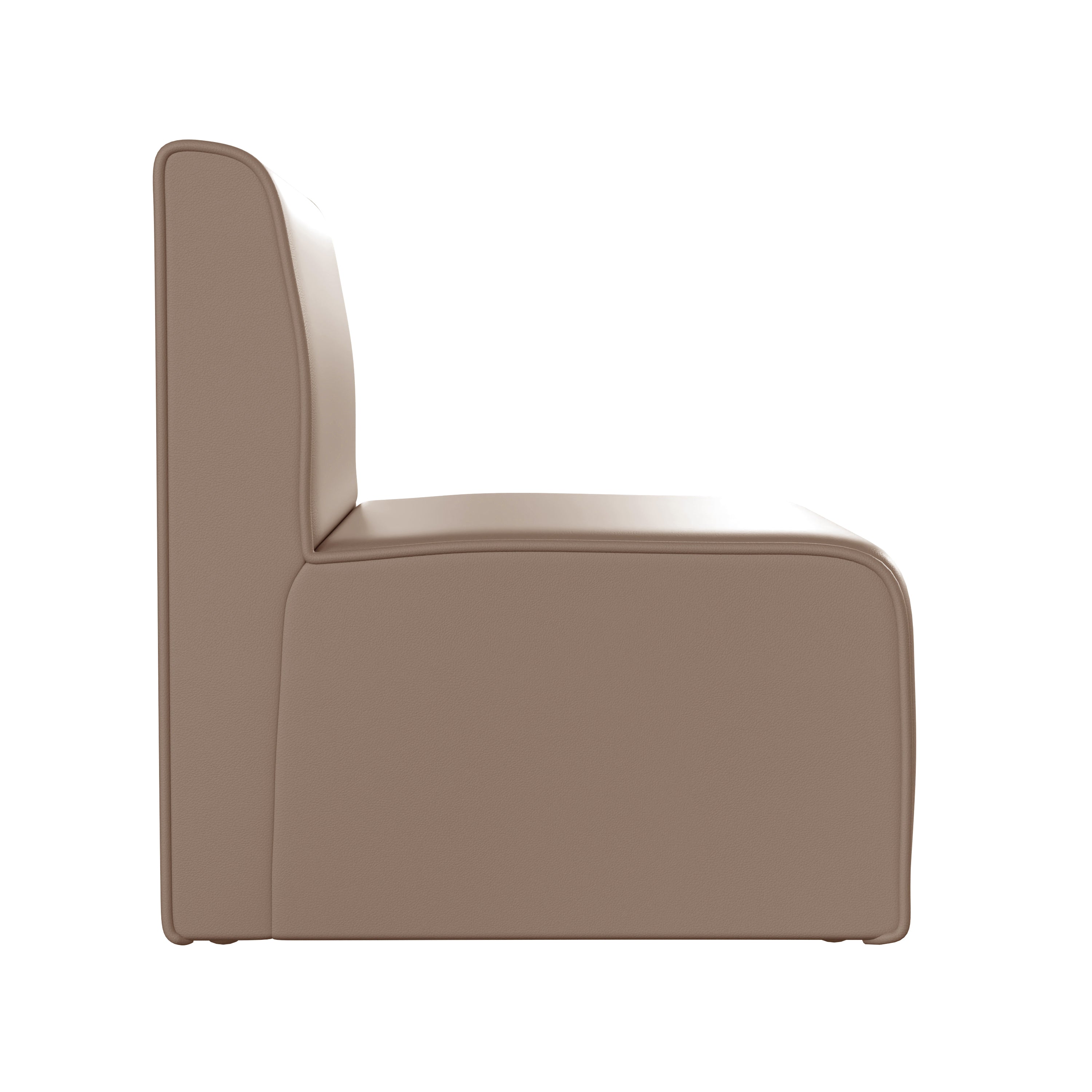Bright Beginnings Commercial Grade Modular Classroom Soft Seating, Armless 1-Seater Sofa, Neutral Vinyl