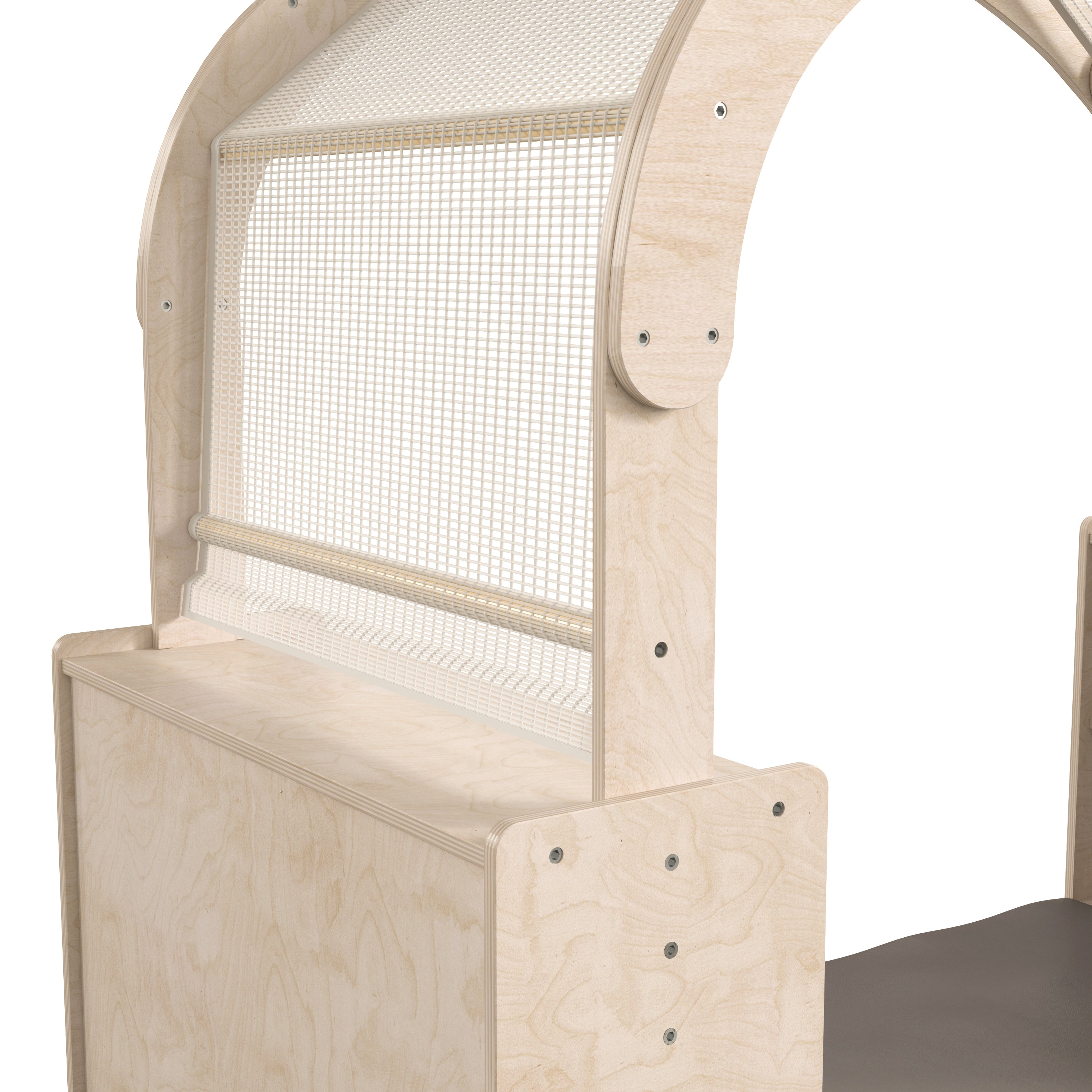 Bright Beginnings Commercial Grade Green Guard Certified Wooden Quiet Corner Reading Nook with Two Storage Shelf Units and Canopy