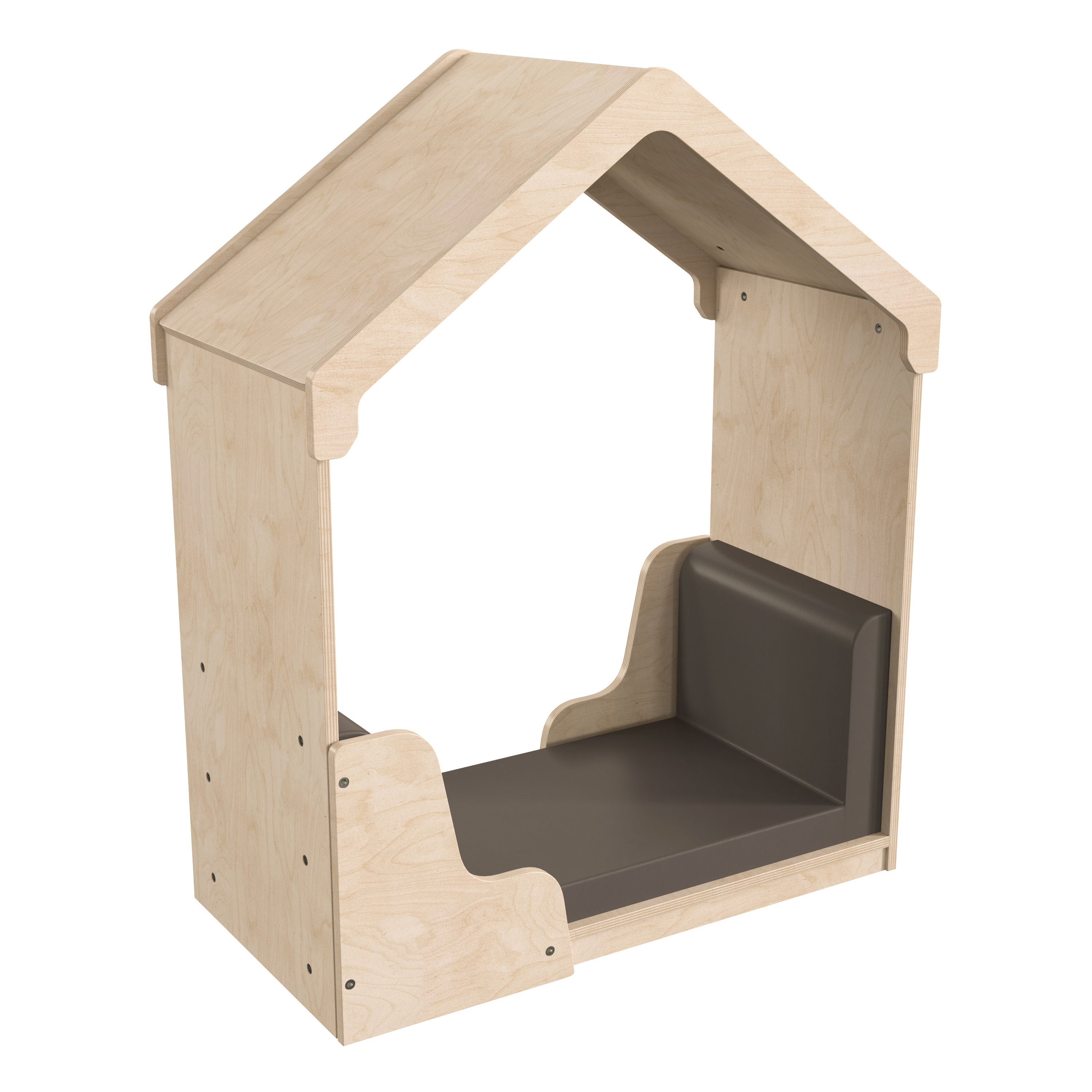 Bright Beginnings Commercial Grade Green Guard Certified Wooden Quiet Corner Reading Nook with Padded Soft Seating