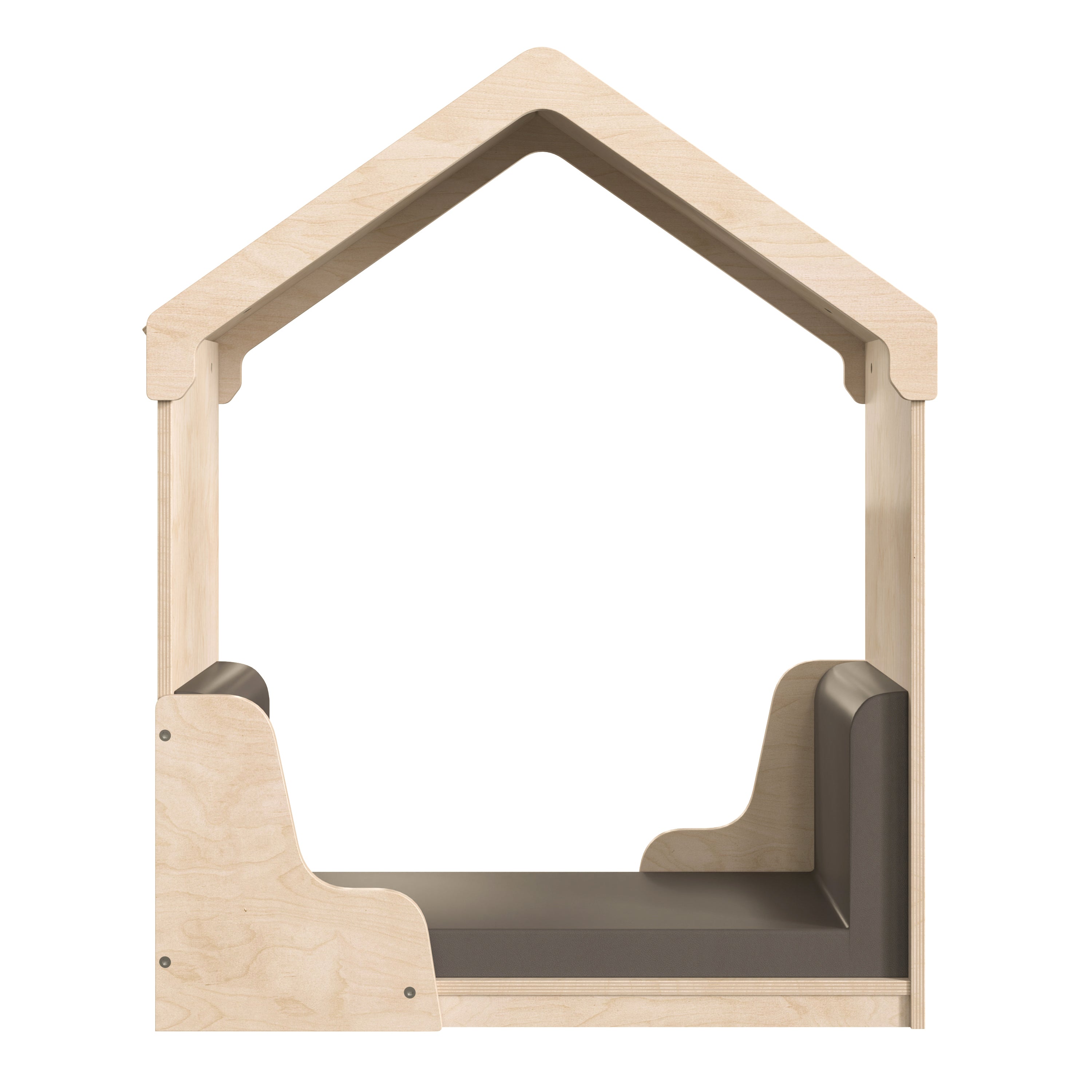 Bright Beginnings Commercial Grade Green Guard Certified Wooden Quiet Corner Reading Nook with Padded Soft Seating
