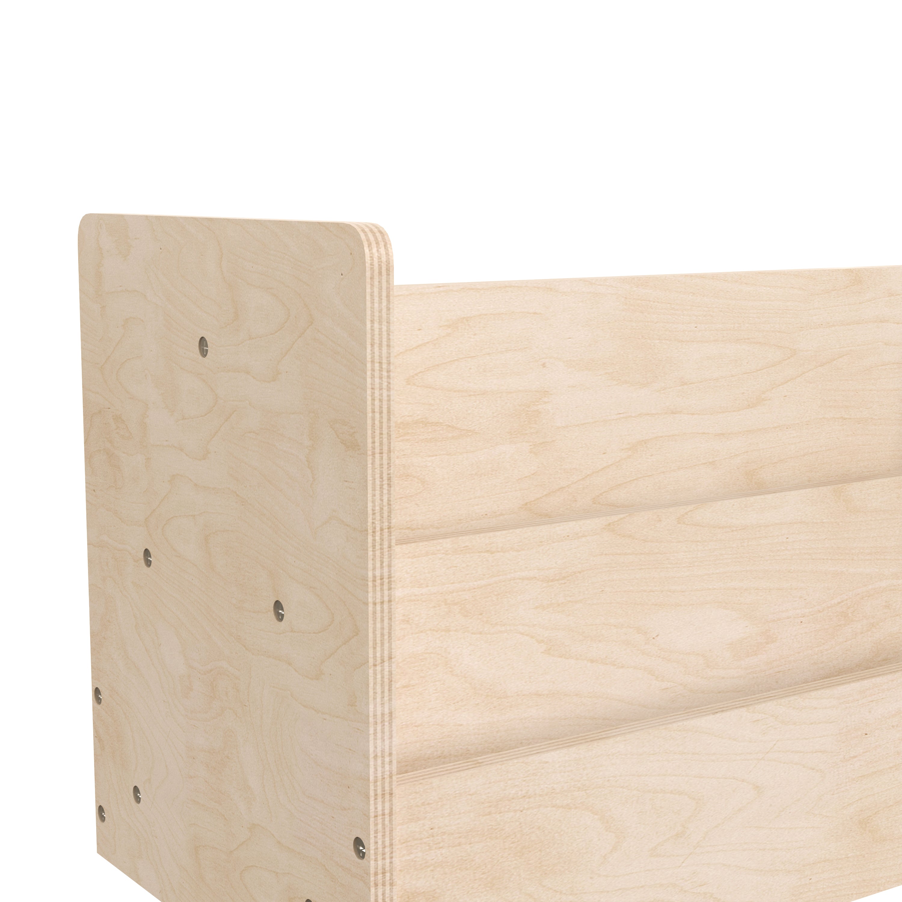 Bright Beginnings Commercial Grade Modular Double Sided 2 Tier Wooden Classroom Book Display Shelf, Natural