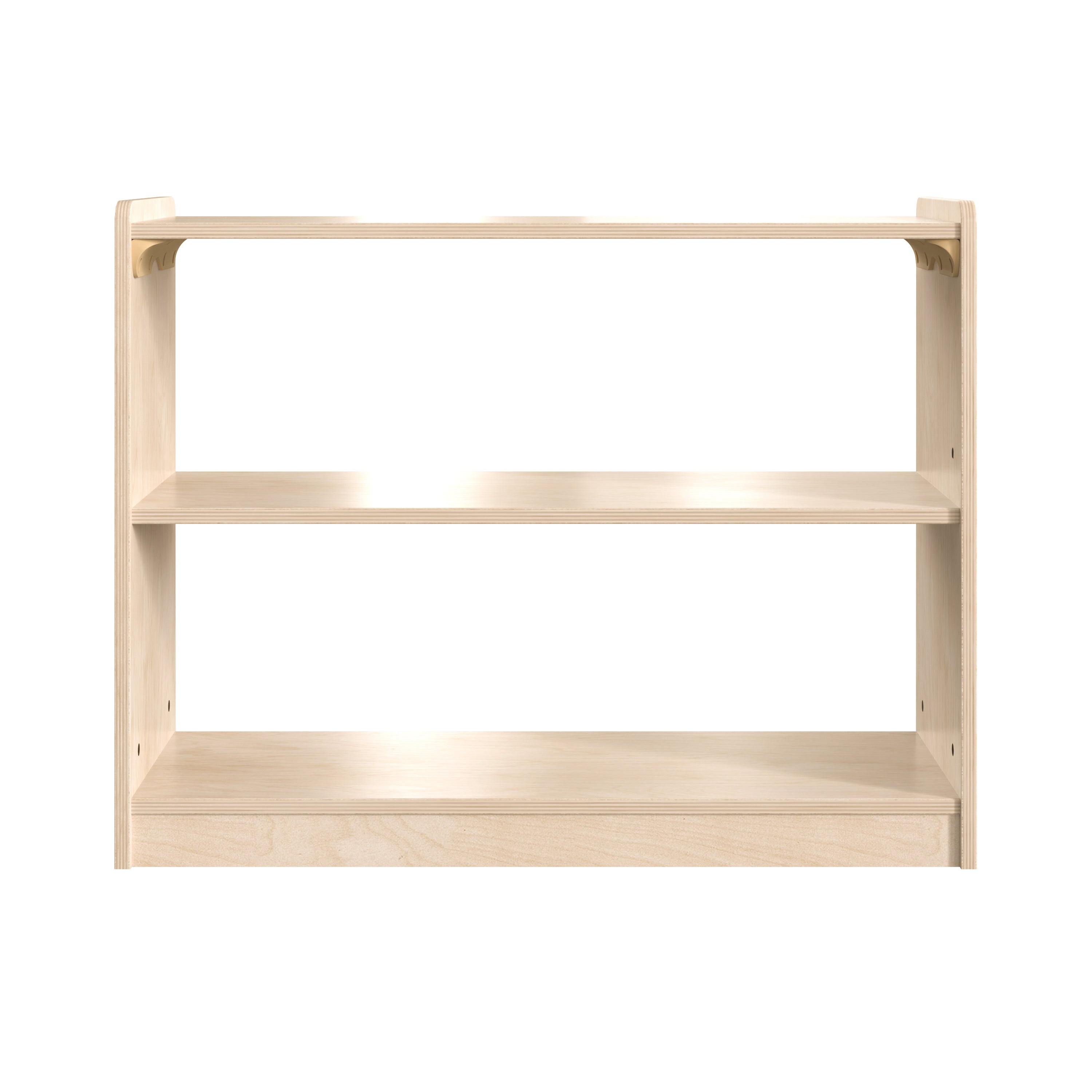 Bright Beginnings Commercial Grade 2 Shelf Wooden Classroom Open Storage Unit, Safe, Kid Friendly Design, Natural
