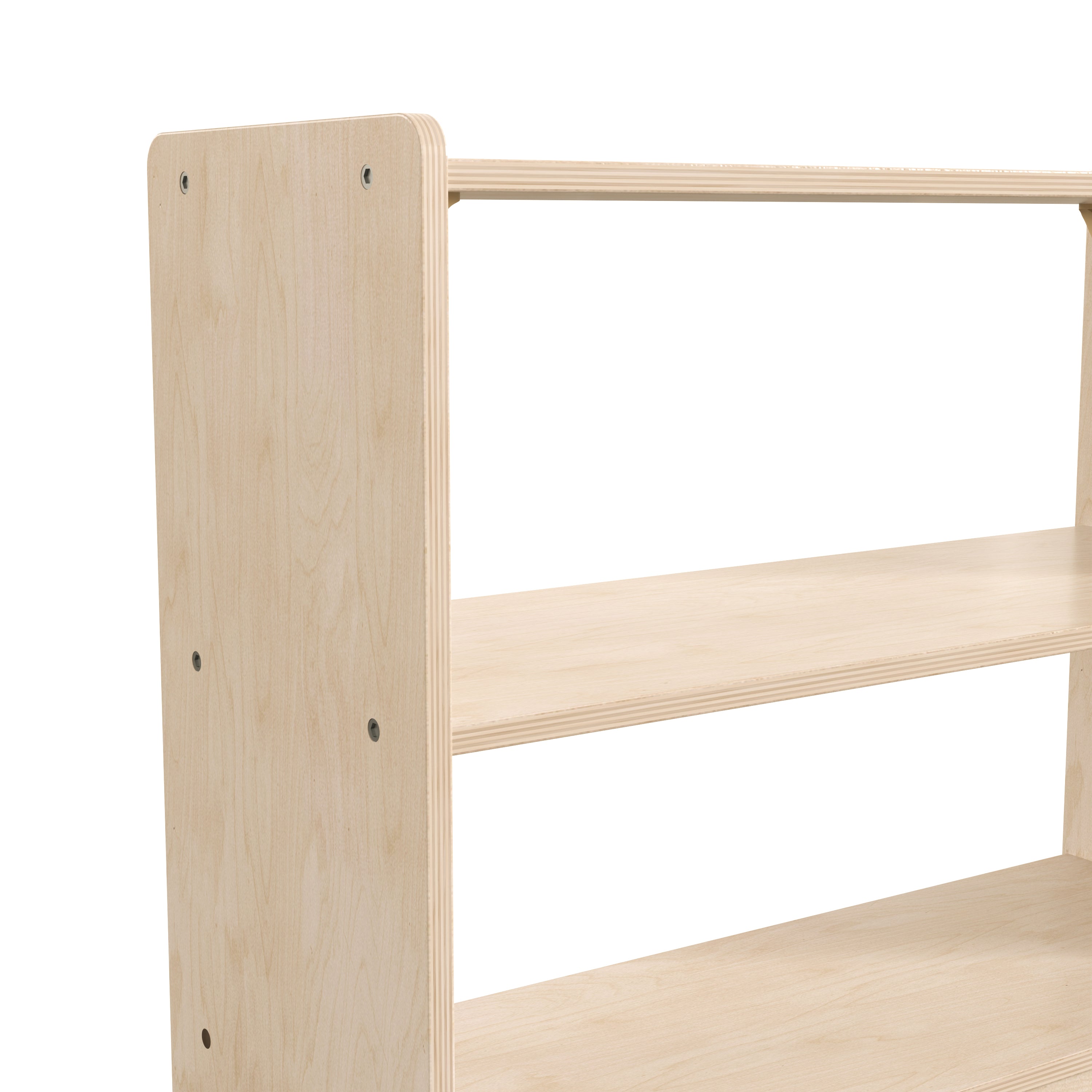 Bright Beginnings Commercial Grade 2 Shelf Wooden Classroom Open Storage Unit, Safe, Kid Friendly Design, Natural