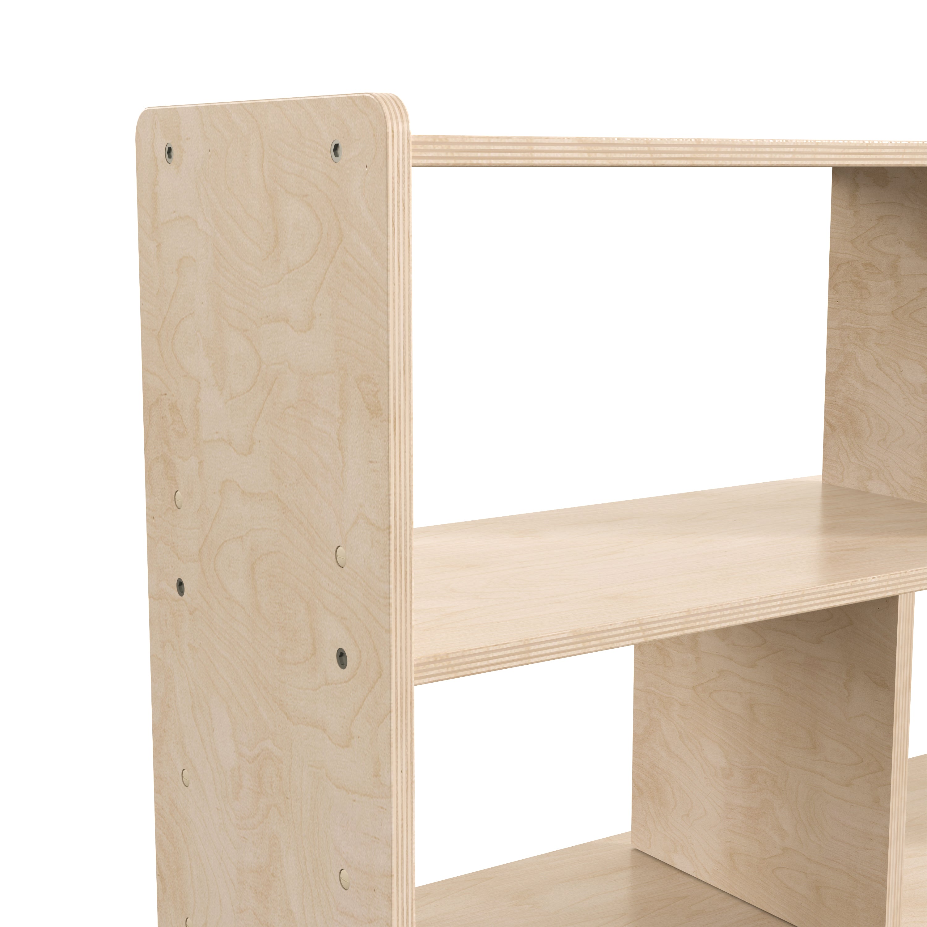 Bright Beginnings Commercial Grade Extra Wide 5 Section Modular Wooden Classroom Open Storage Unit, Safe, Kid Friendly Design, Natural