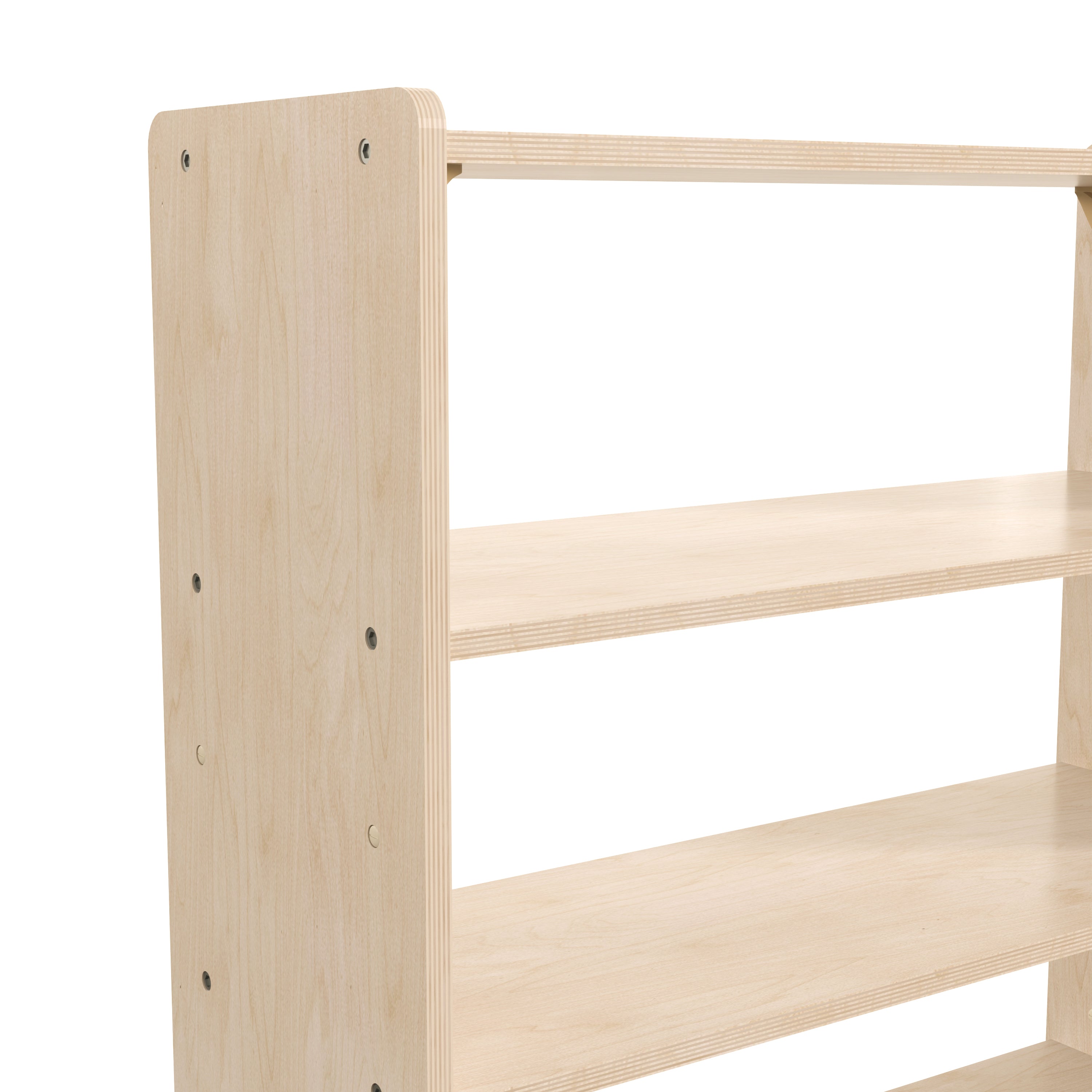 Bright Beginnings Commercial Grade 3 Shelf Wooden Classroom Open Storage Unit, Safe, Kid Friendly Design, Natural