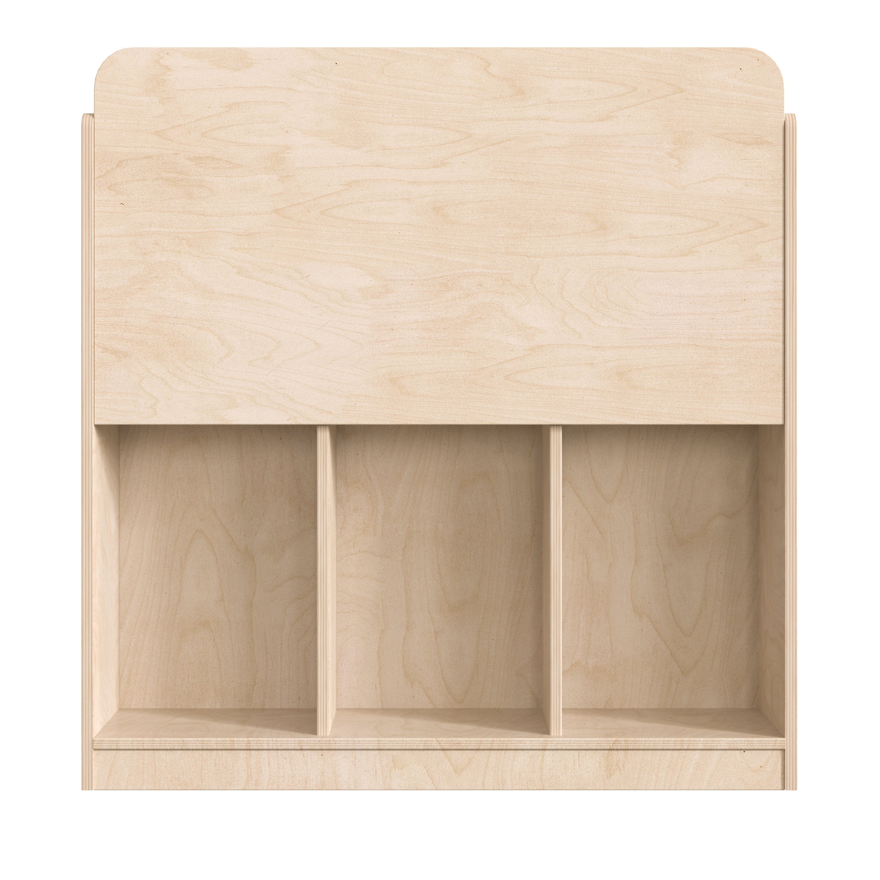 Bright Beginnings Commercial Grade Modular Wooden Classroom 4 Tier Bookstand with 3 Storage Compartments, Natural