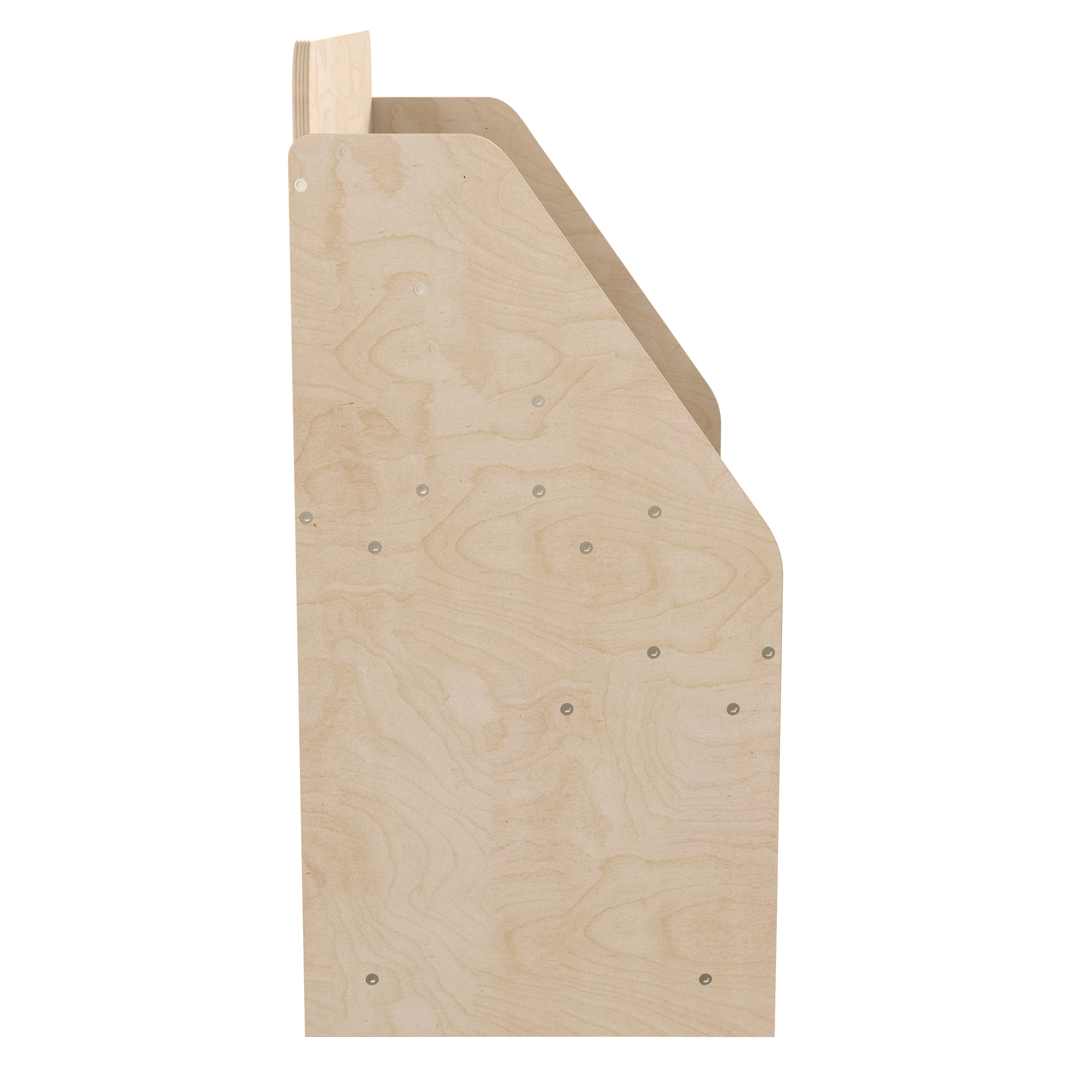 Bright Beginnings Commercial Grade Modular Wooden Classroom 4 Tier Bookstand with 3 Storage Compartments, Natural