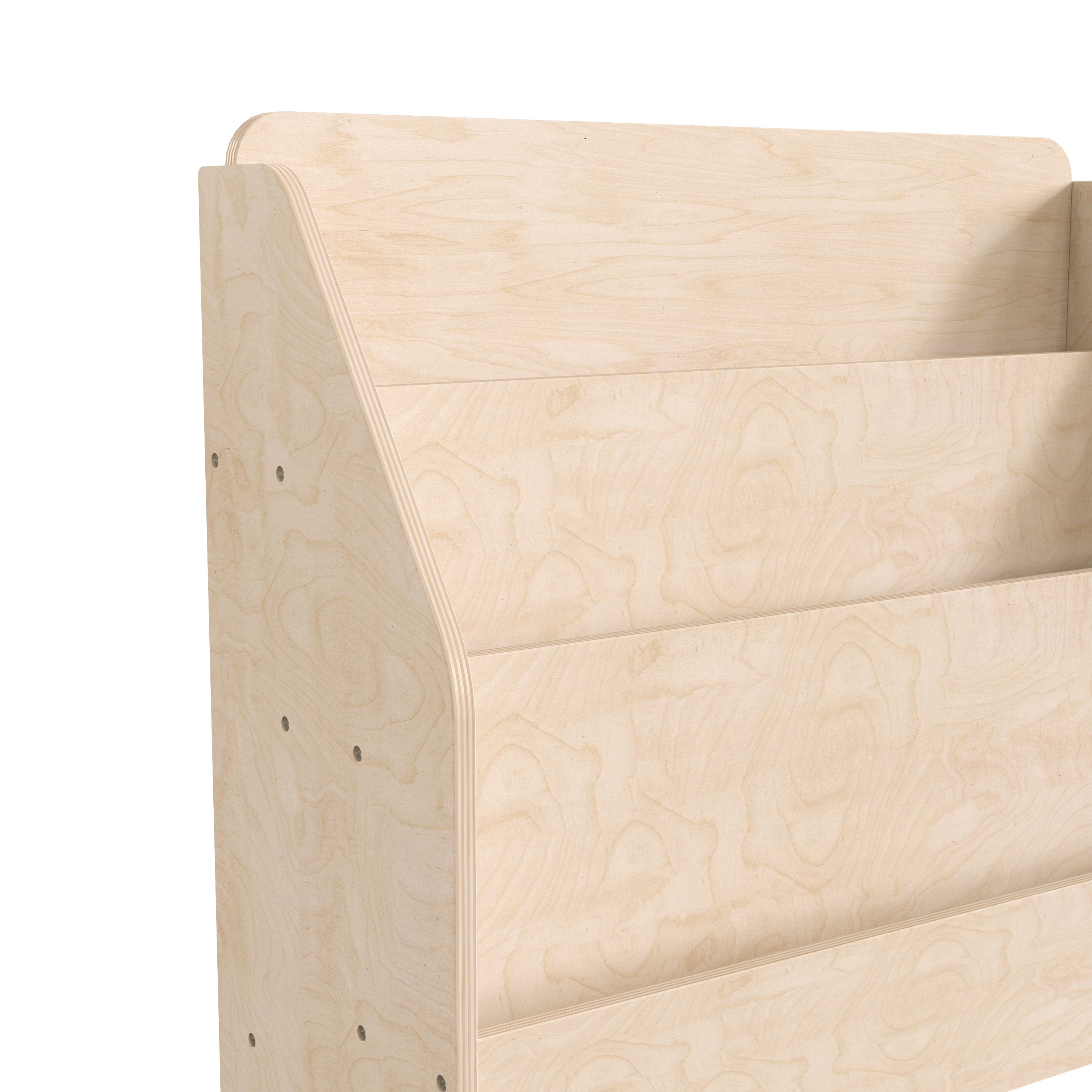 Bright Beginnings Commercial Grade Modular Wooden Classroom 3 Tier Book Display Shelf, Natural