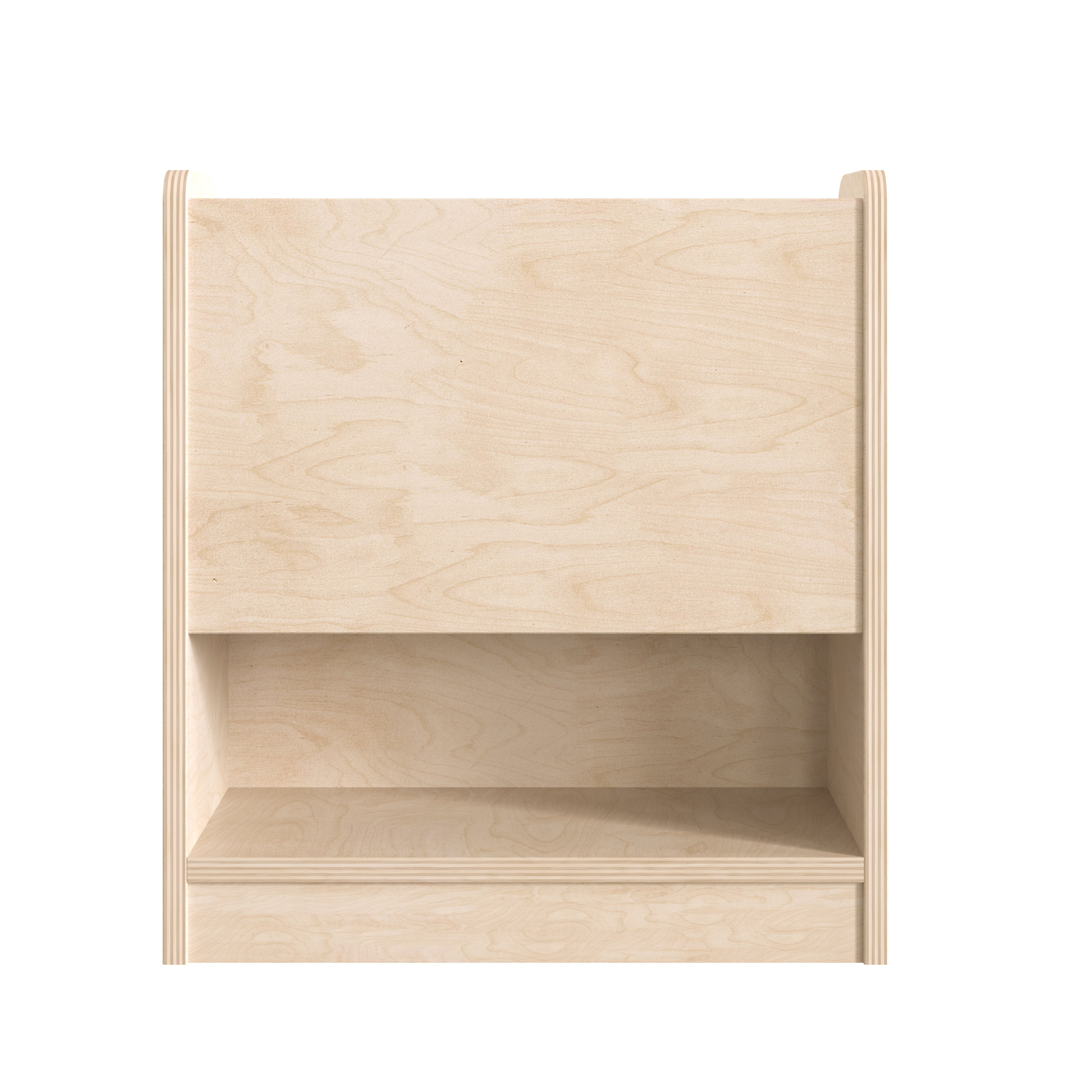Bright Beginnings Commercial Grade Modular Wooden Classroom 4 Tier Book Display Shelf, Natural
