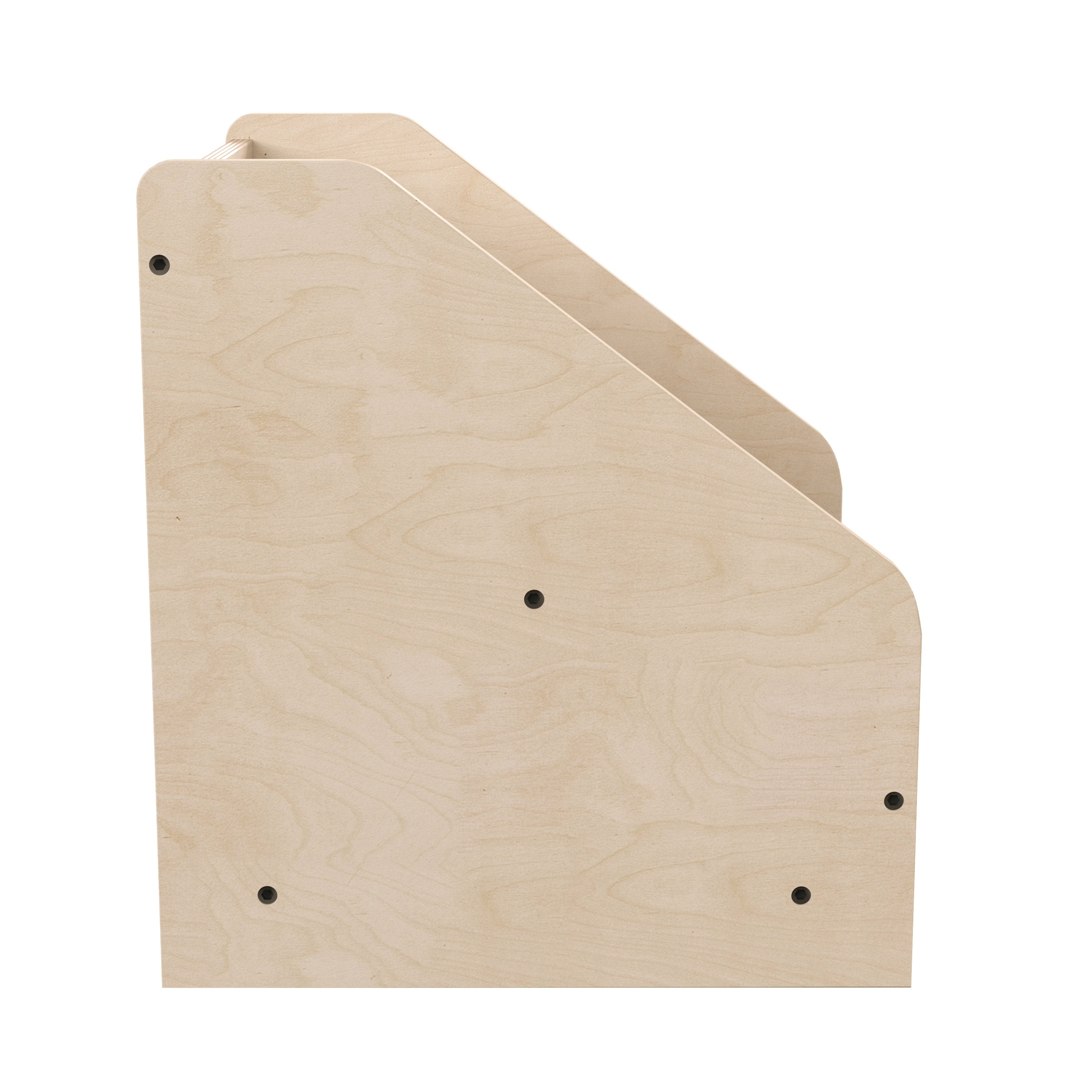 Bright Beginnings Commercial Grade Modular Wooden Classroom 4 Tier Book Display Shelf, Natural