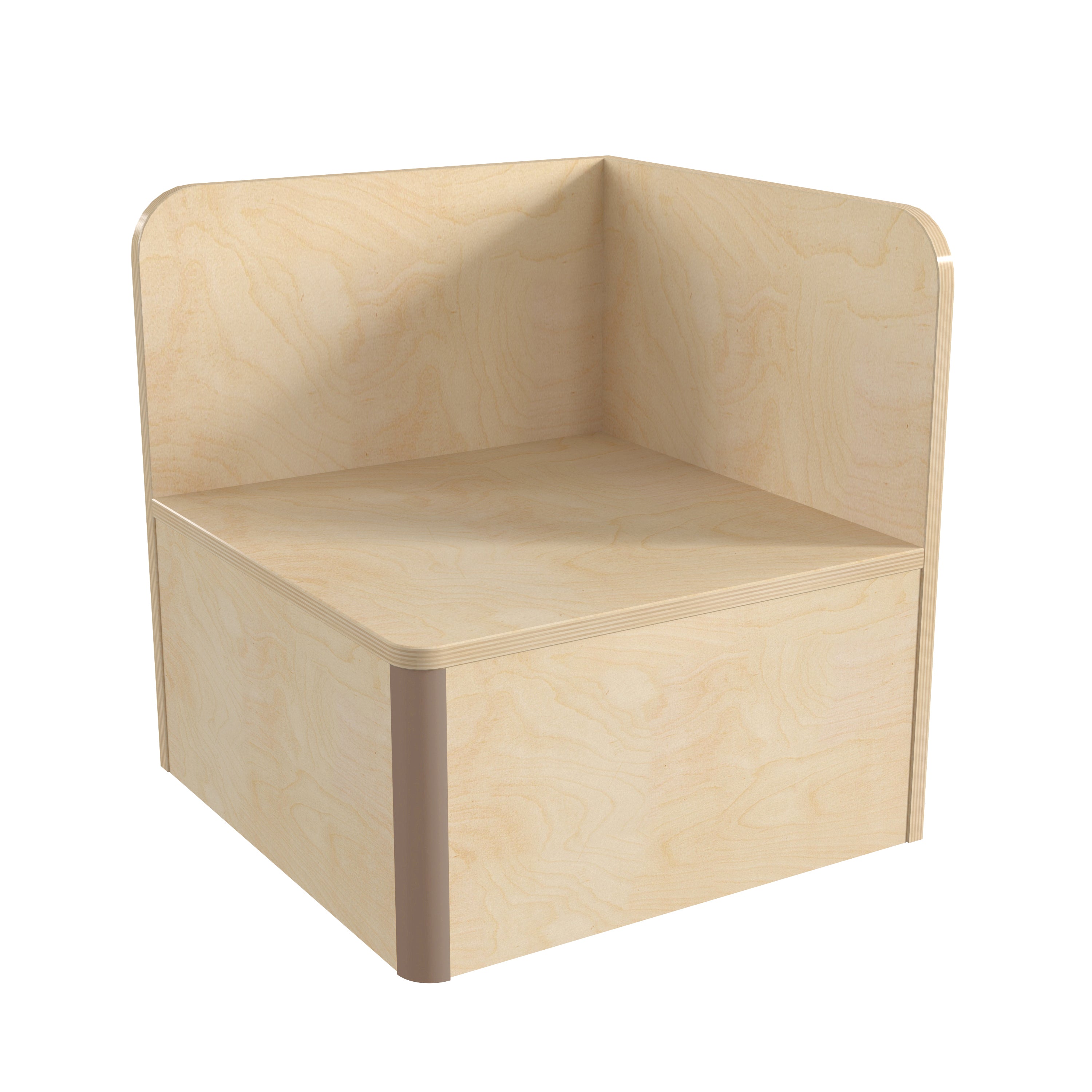 Bright Beginnings Commercial Grade Modular Classroom Seating Wooden Corner Table, Natural