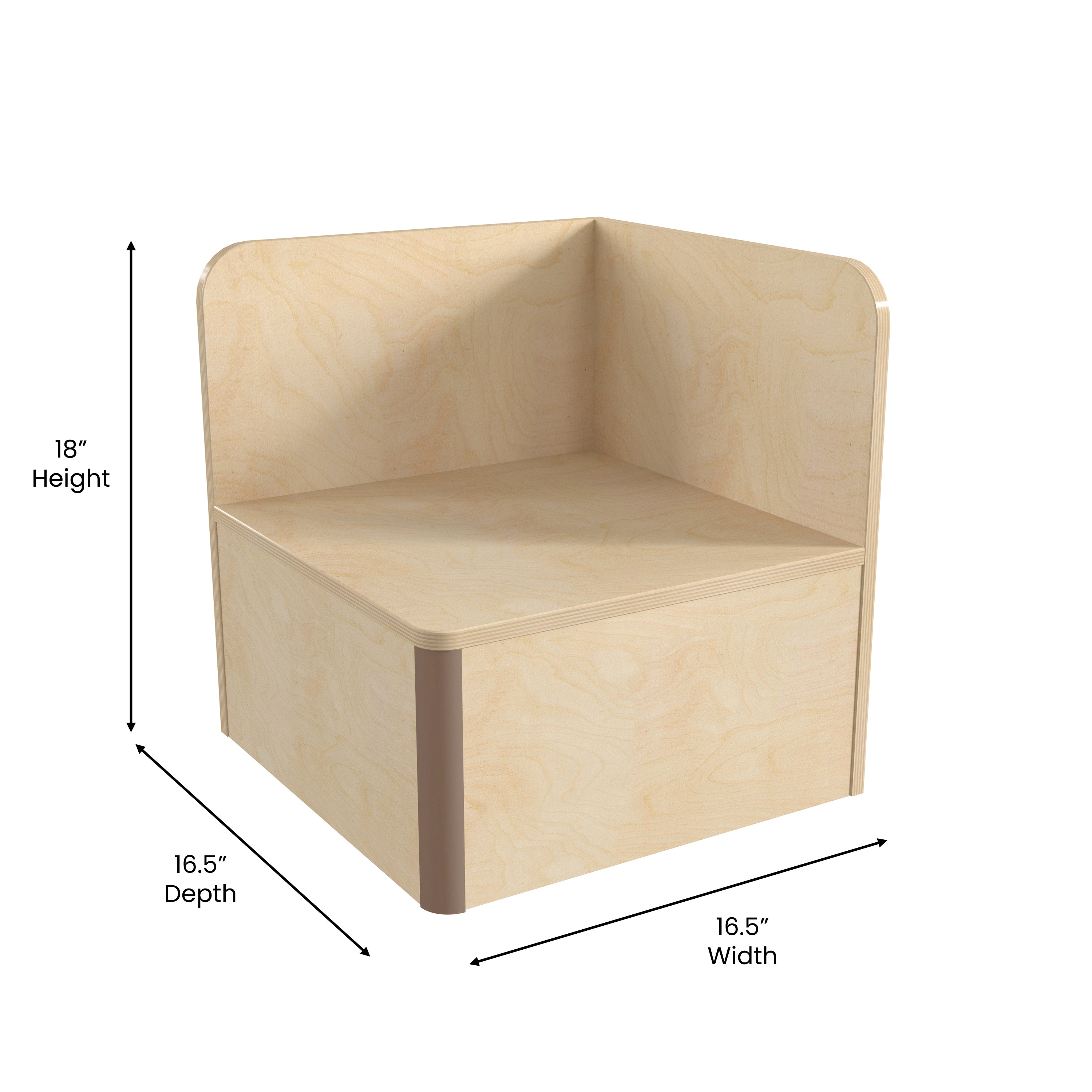 Bright Beginnings Commercial Grade Modular Classroom Seating Wooden Corner Table, Natural