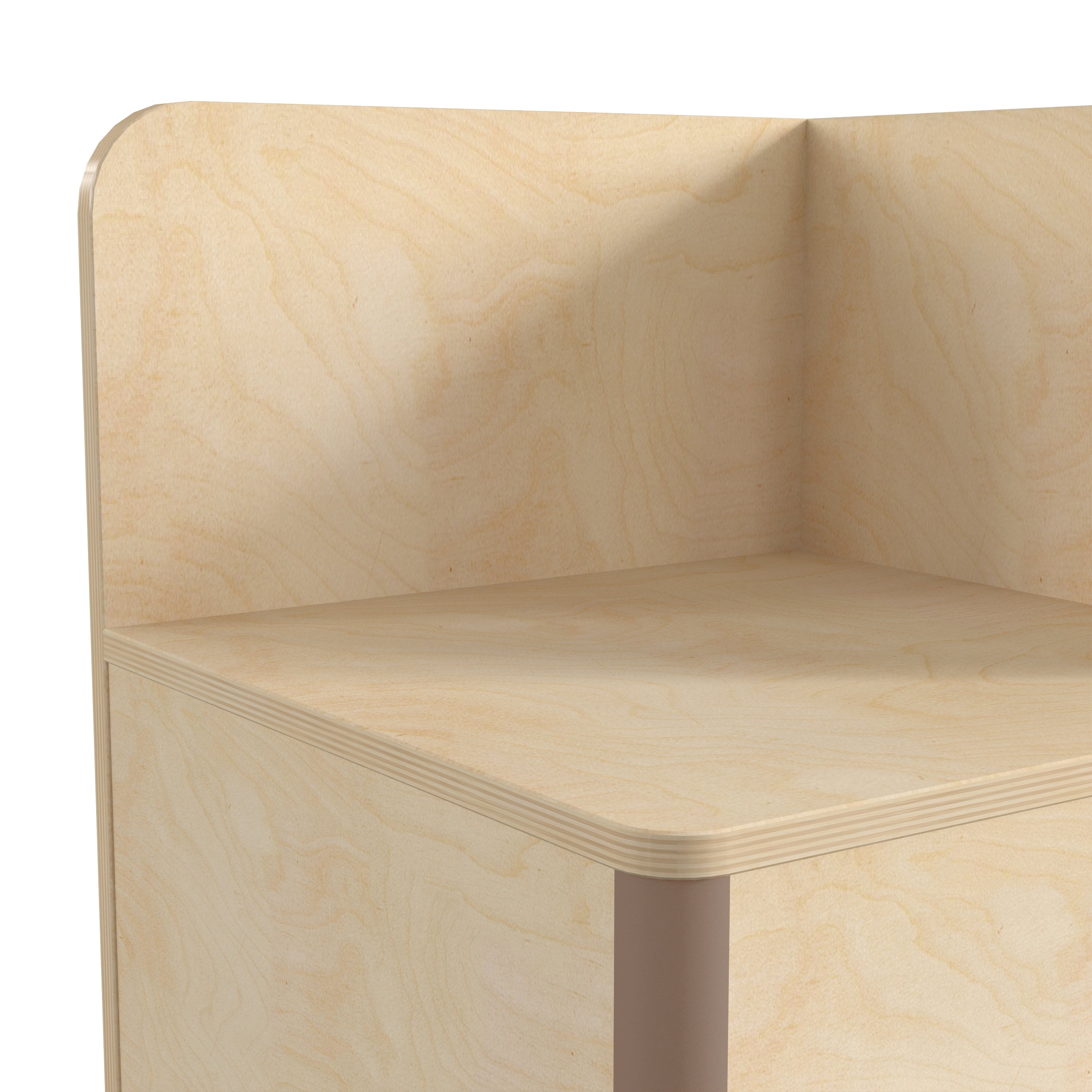 Bright Beginnings Commercial Grade Modular Classroom Seating Wooden Corner Table, Natural