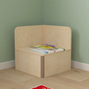 Bright Beginnings Commercial Grade Modular Classroom Seating Wooden Corner Table, Natural