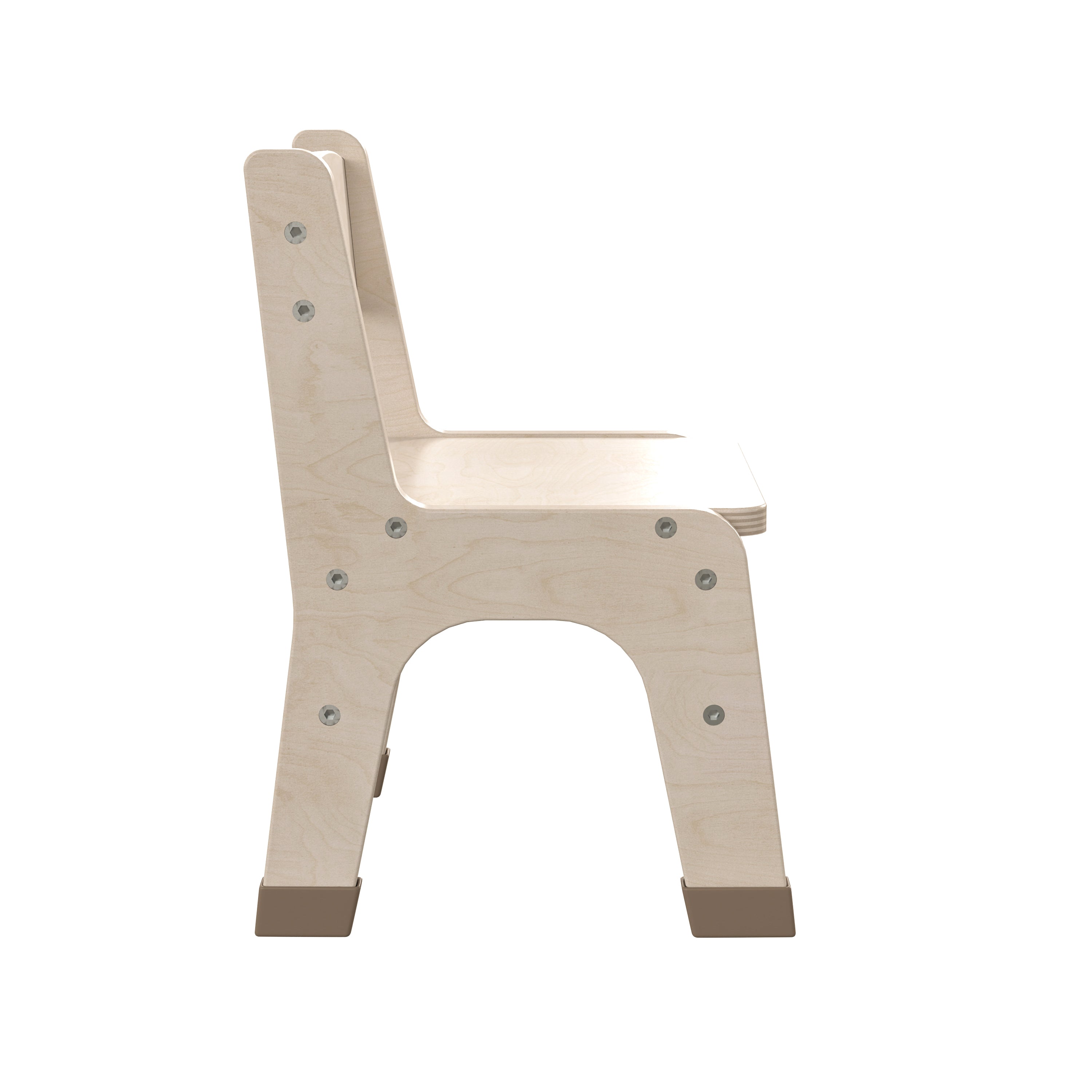 Bright Beginnings Set of 2 Commercial Grade Wooden Classroom Chairs, 9" Seat Height with Non-Slip Foot Caps and Built-In Carrying Handle, Natural
