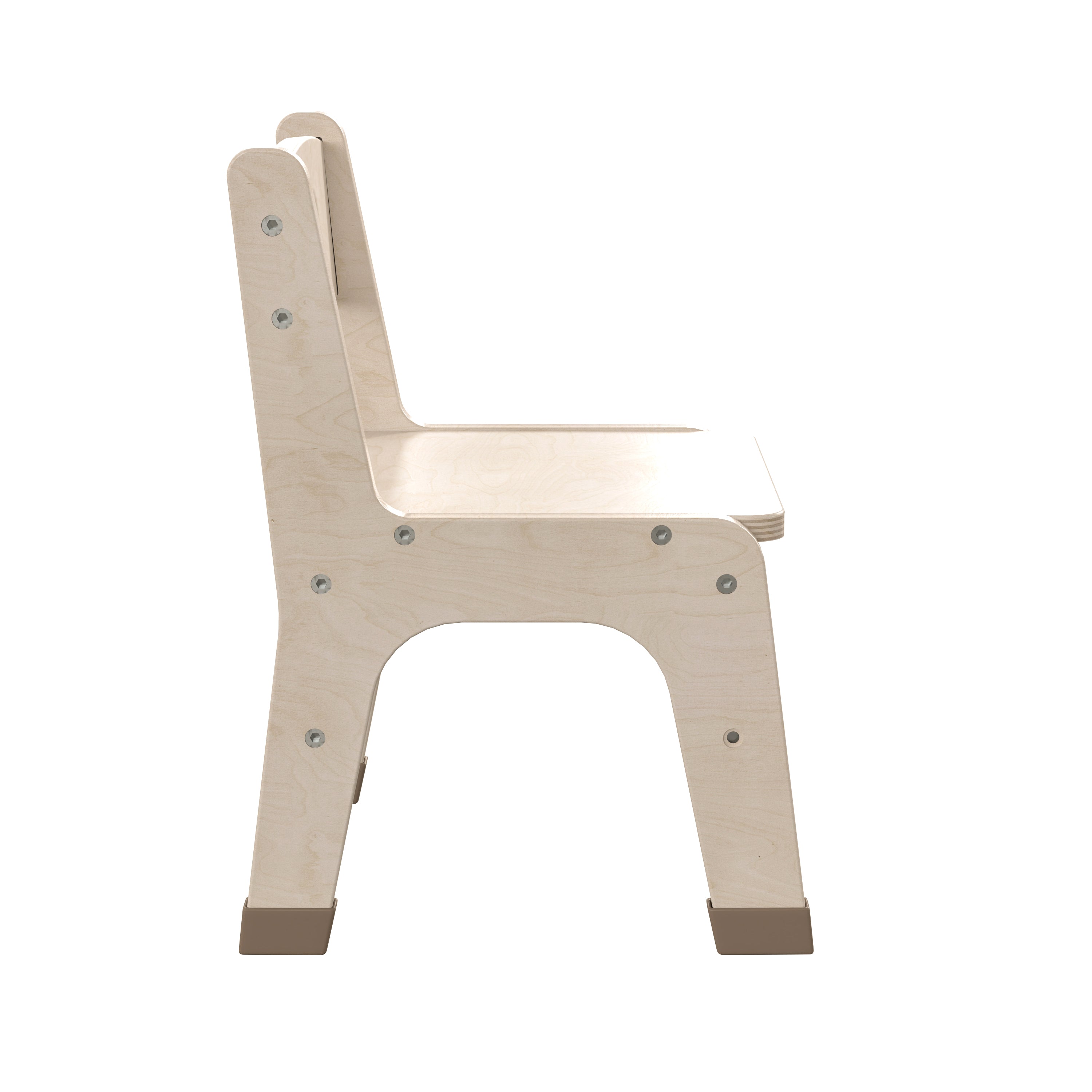 Bright Beginnings Set of 2 Commercial Grade Wooden Classroom Chairs, 10" Seat Height with Non-Slip Foot Caps and Built-In Carrying Handle, Natural