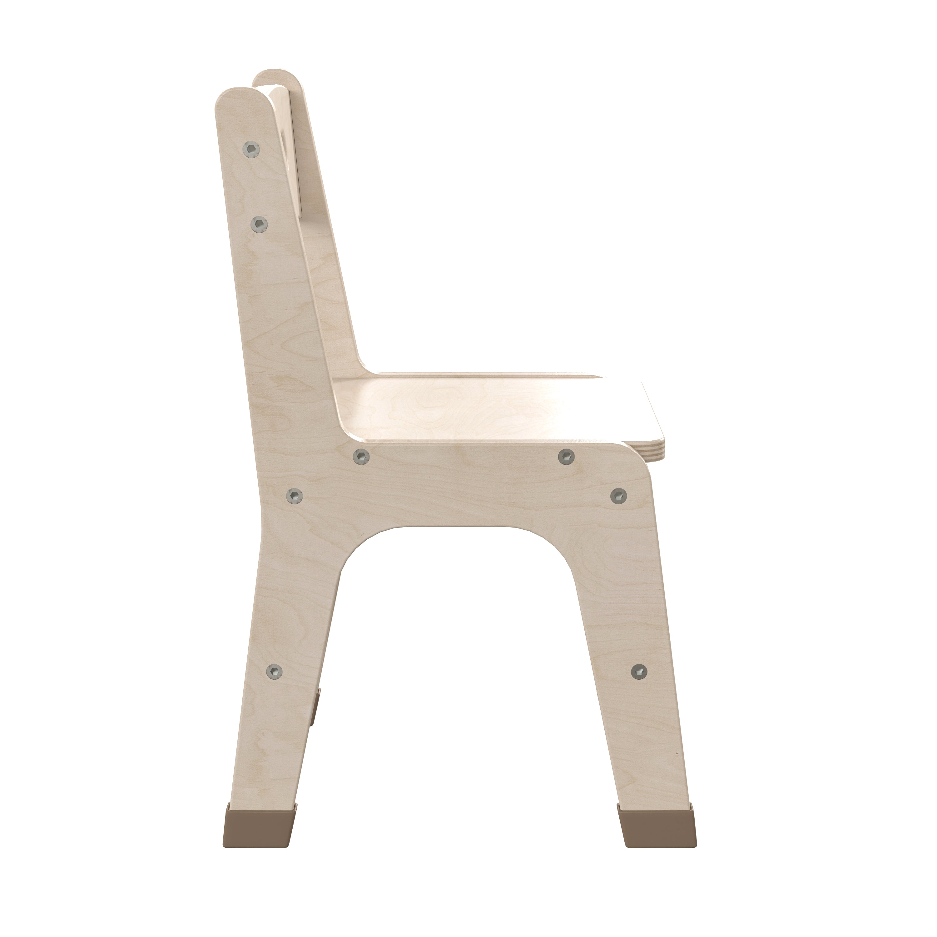 Bright Beginnings Set of 2 Commercial Grade Wooden Classroom Chairs, 11.5" Seat Height with Non-Slip Foot Caps and Built-In Carrying Handle, Natural
