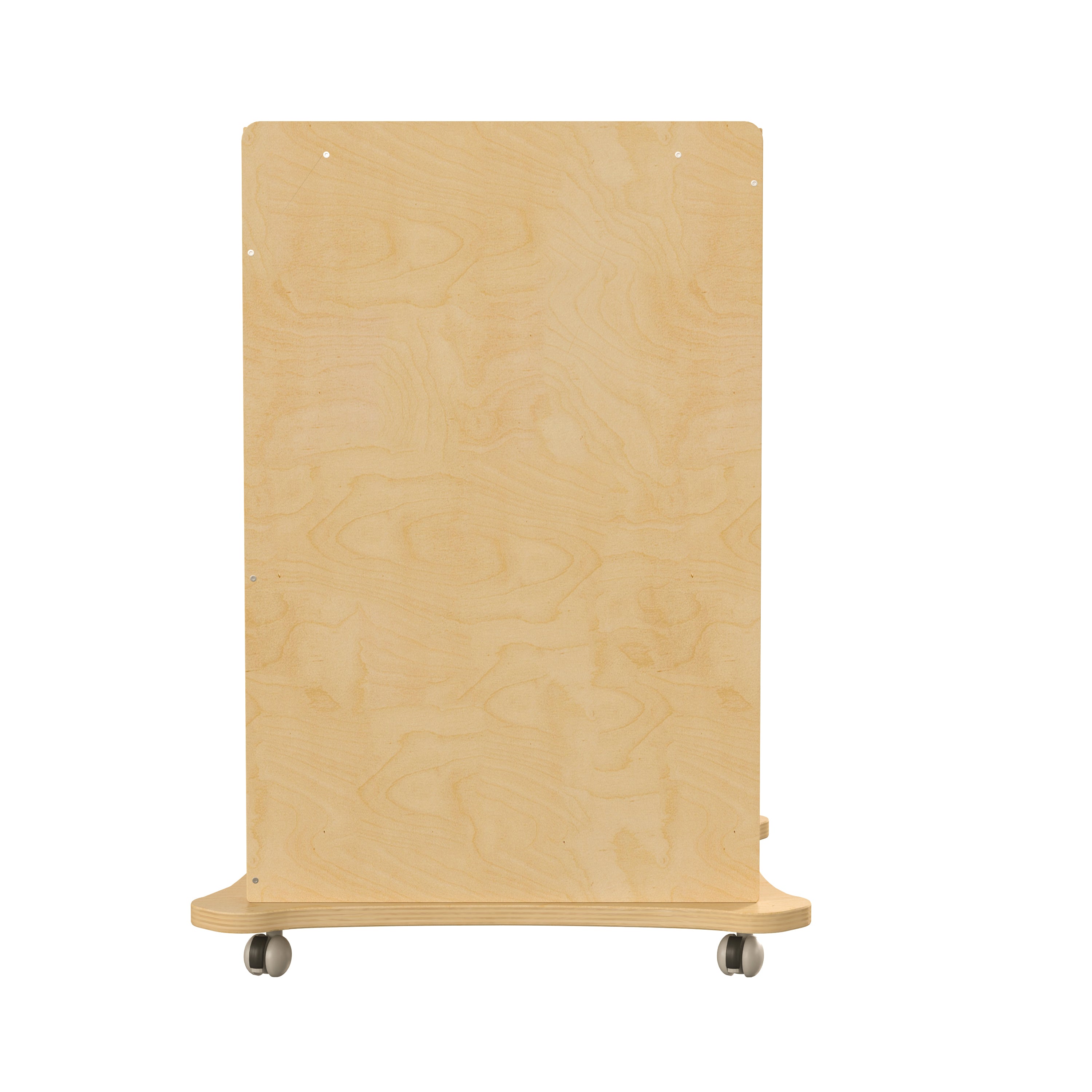 Bright Beginnings Commercial Space Saving Wooden Mobile STEAM Wall Accessory Board Storage Cart, Locking Caster Wheels, Kid Friendly Design, Natural