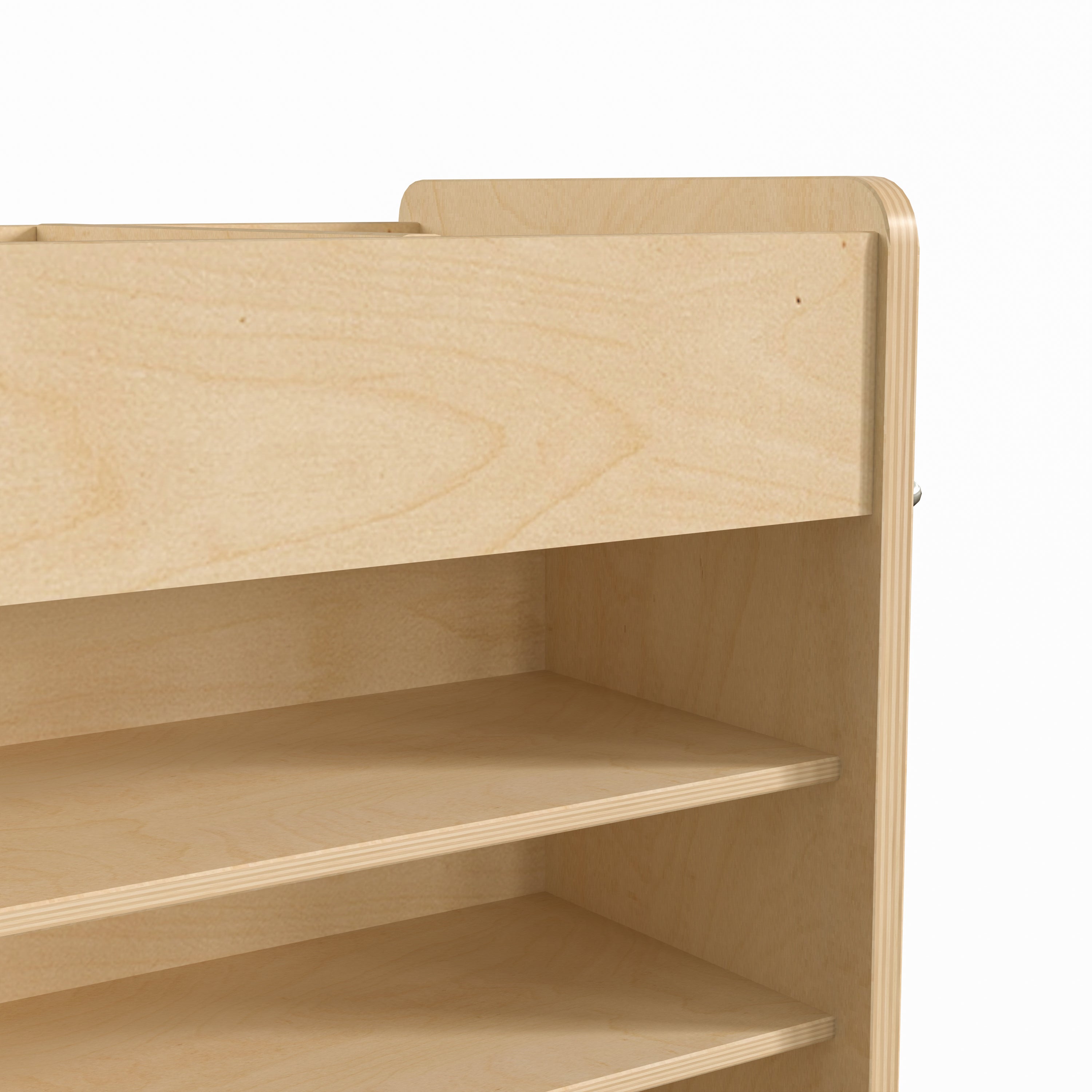 Bright Beginnings Commercial Grade Wooden Mobile Storage Cart with 4 Top Storage Compartments, 5 Cubbies and Locking Caster Wheels