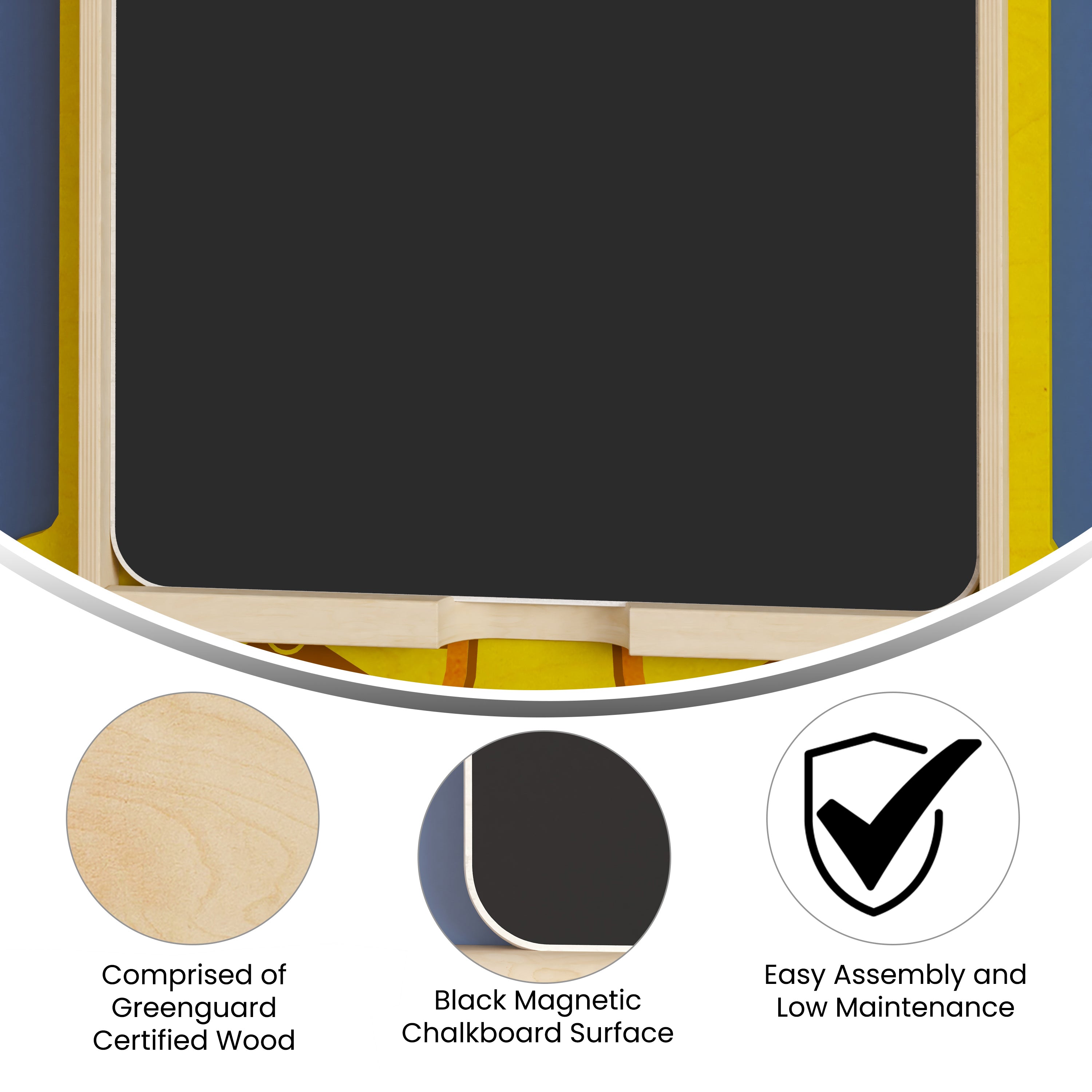 Bright Beginnings Commercial Grade STEAM Wall Accessory Board, Magnetic Chalkboard