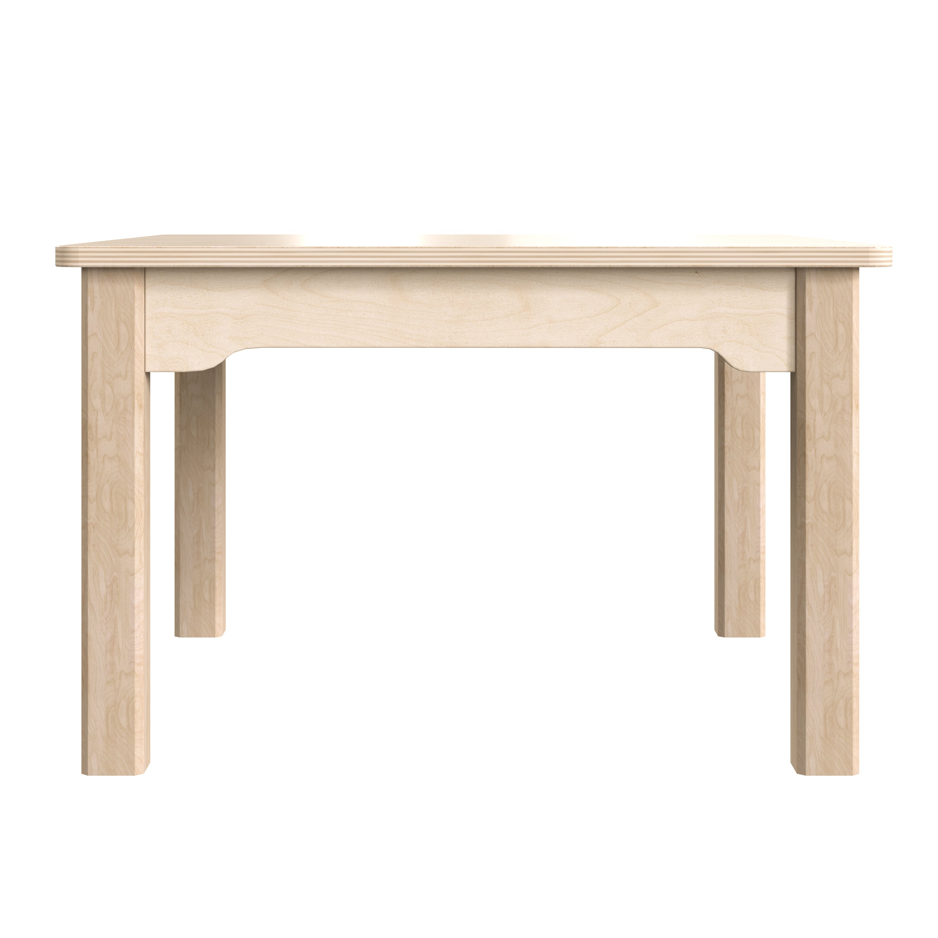 Bright Beginnings Commercial Grade Wooden Square Preschool Classroom Activity Table, (23.5"W x 14.5"H), Beech