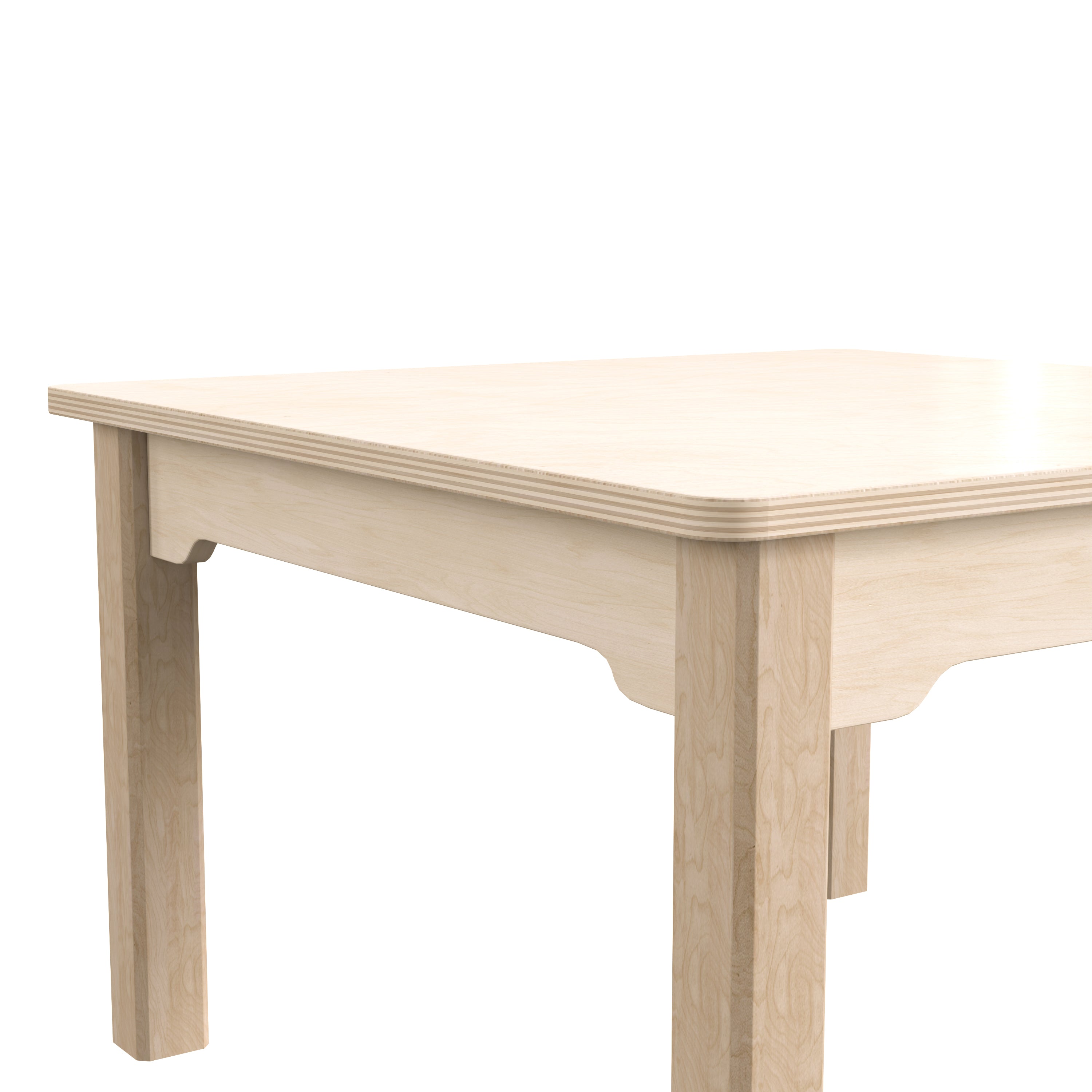 Bright Beginnings Commercial Grade Wooden Square Preschool Classroom Activity Table, (23.5"W x 14.5"H), Beech