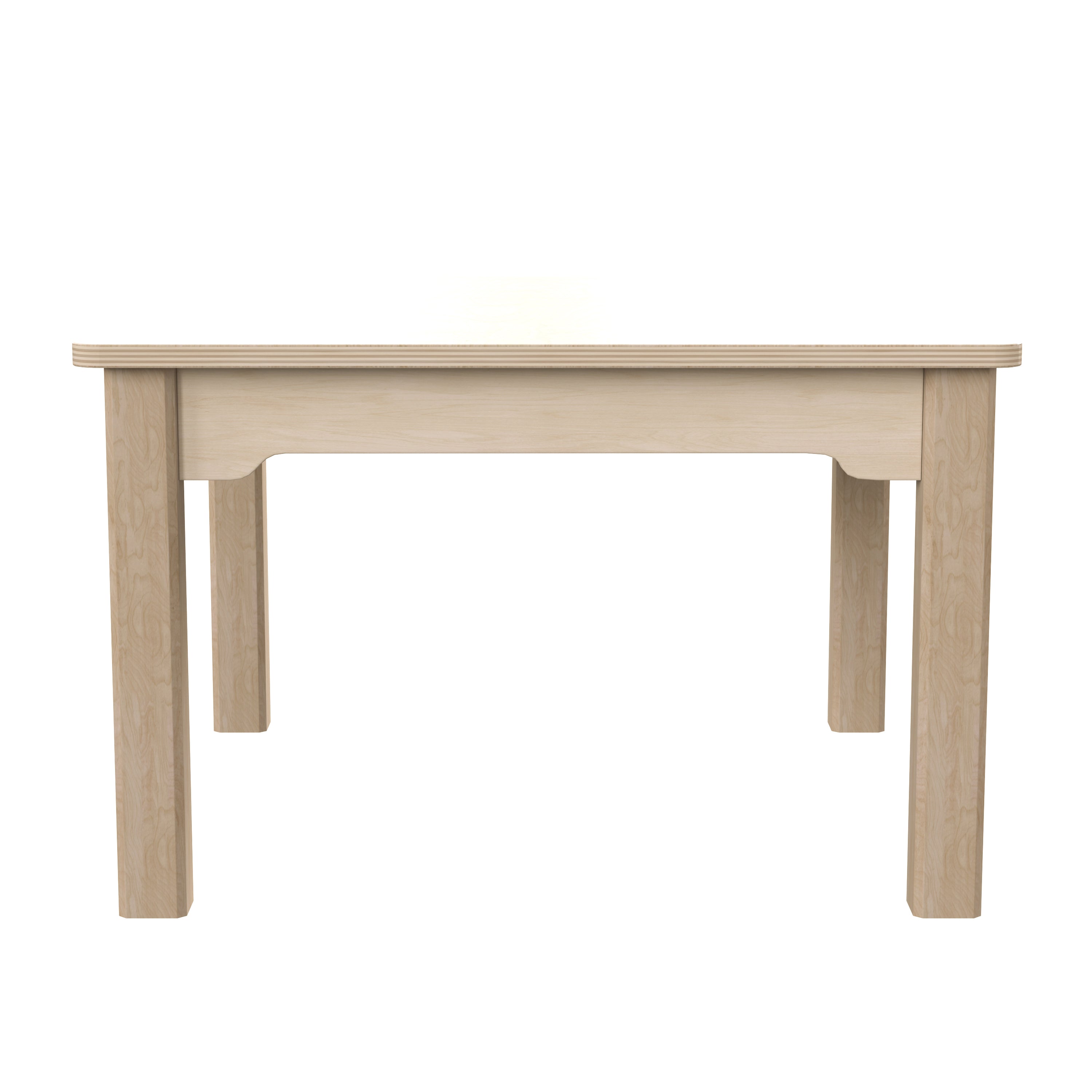 Bright Beginnings Commercial Grade Wooden Square Preschool Classroom Activity Table, (23.5"W x 14.5"H), Beech