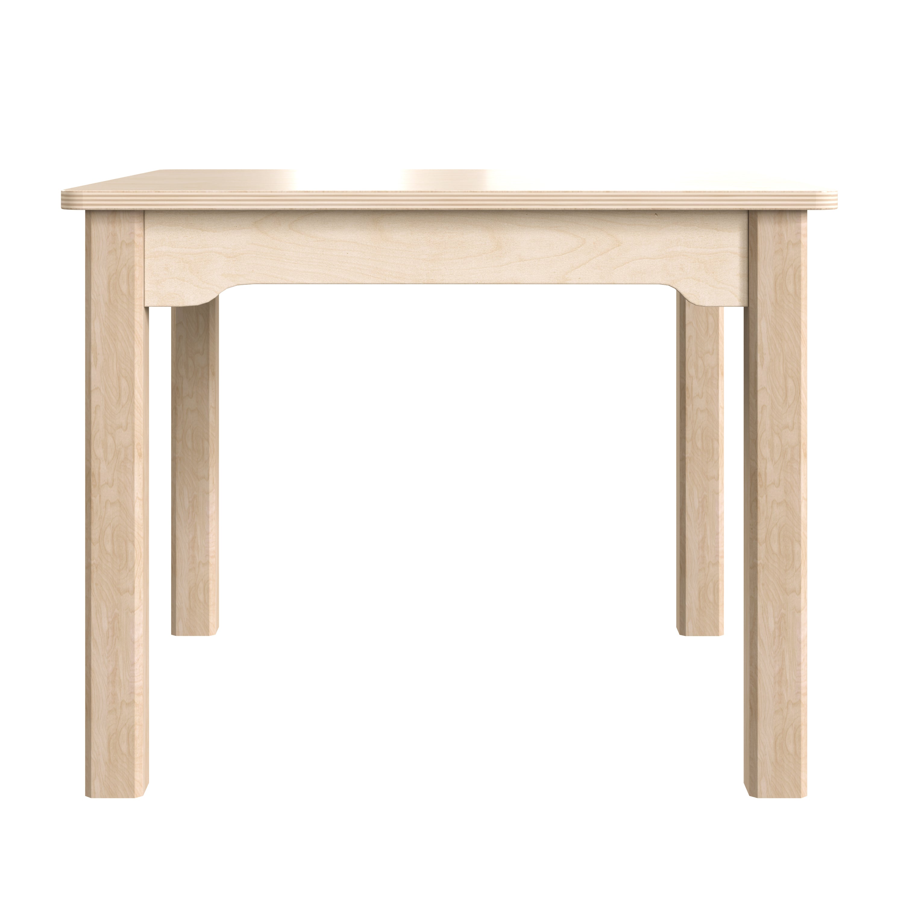 Bright Beginnings Commercial Grade Wooden Square Preschool Classroom Activity Table, (23.5"W x 18"H), Beech