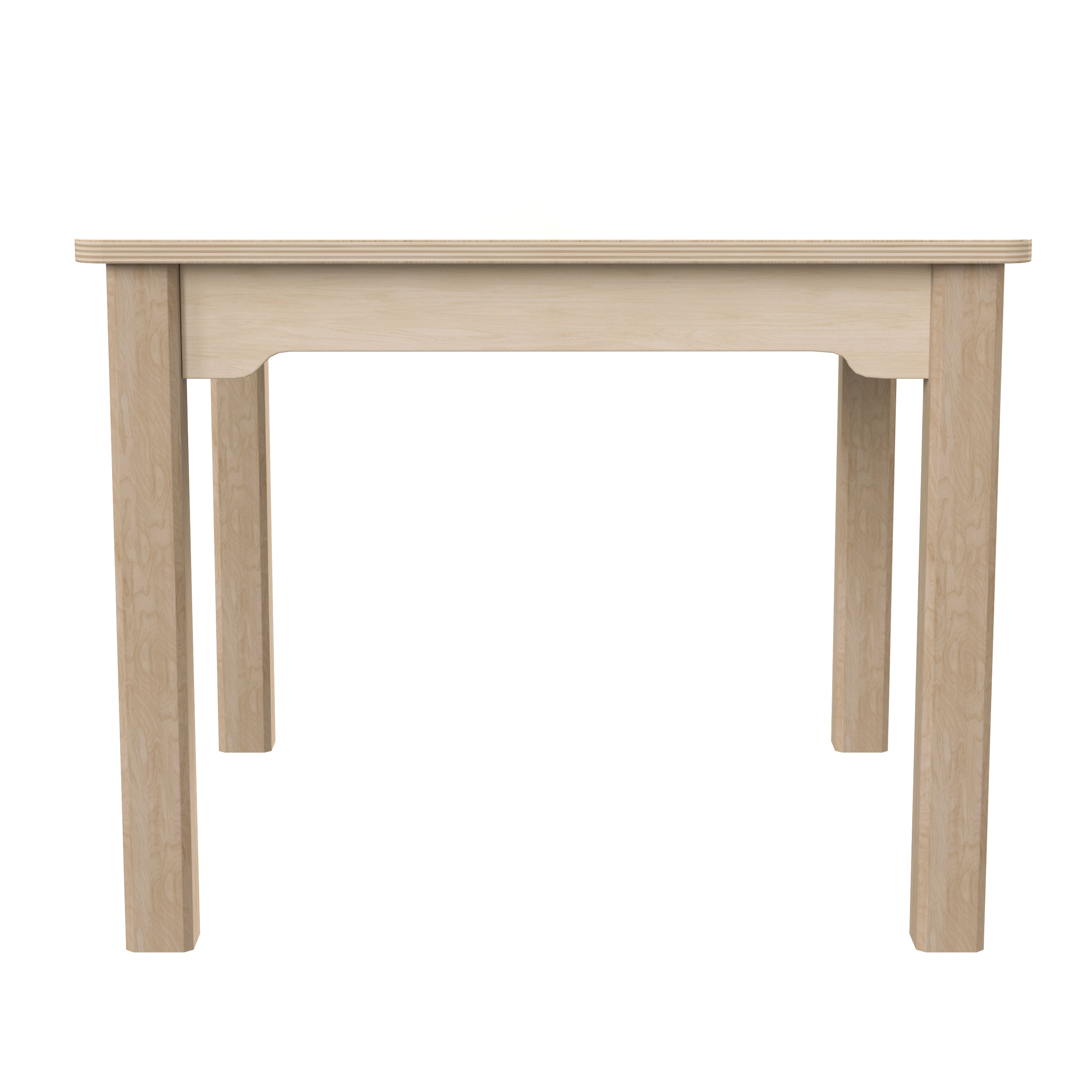 Bright Beginnings Commercial Grade Wooden Square Preschool Classroom Activity Table, (23.5"W x 18"H), Beech