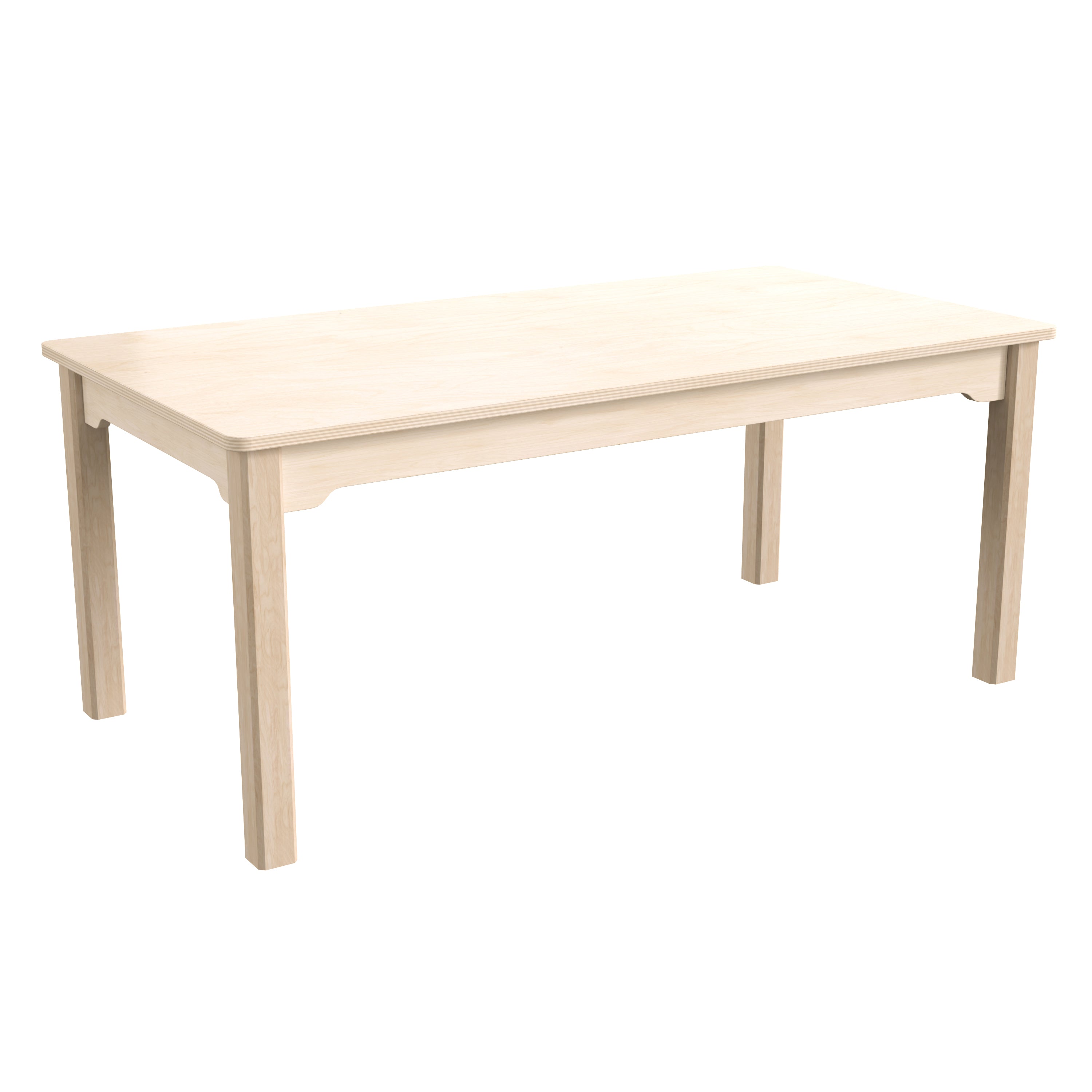 Bright Beginnings Commercial Grade Wooden Rectangular Preschool Classroom Activity Table, (23.5"W x 47.25"D x 18"H), Beech