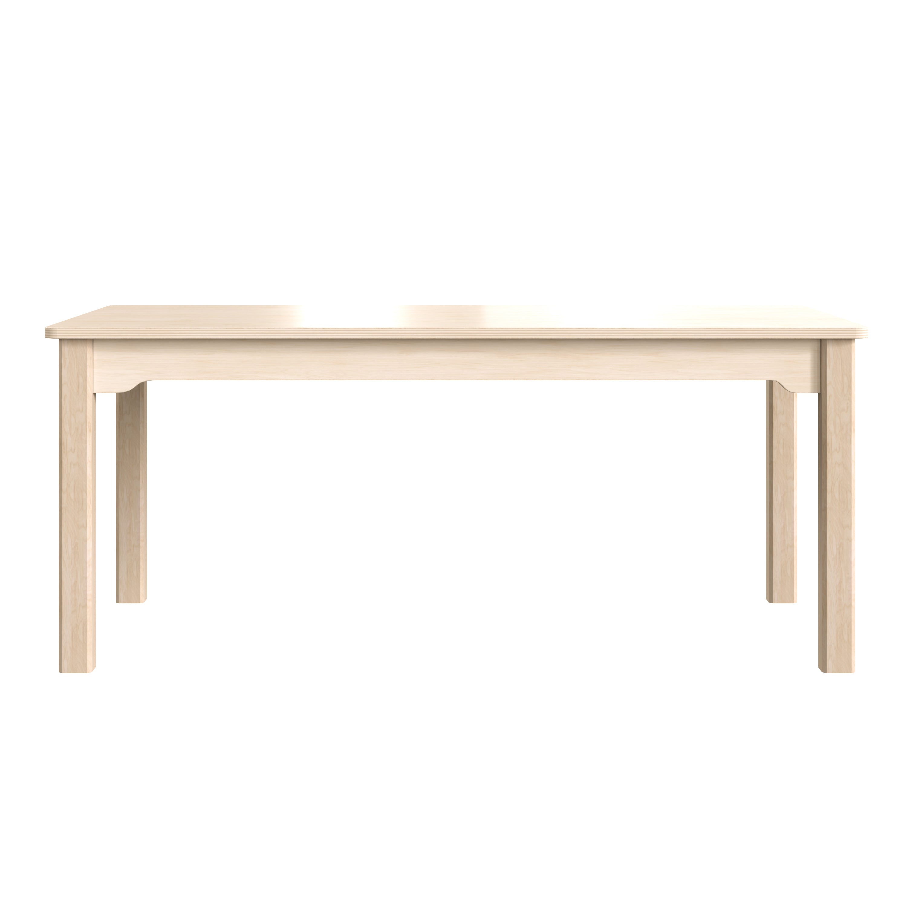 Bright Beginnings Commercial Grade Wooden Rectangular Preschool Classroom Activity Table, (23.5"W x 47.25"D x 18"H), Beech