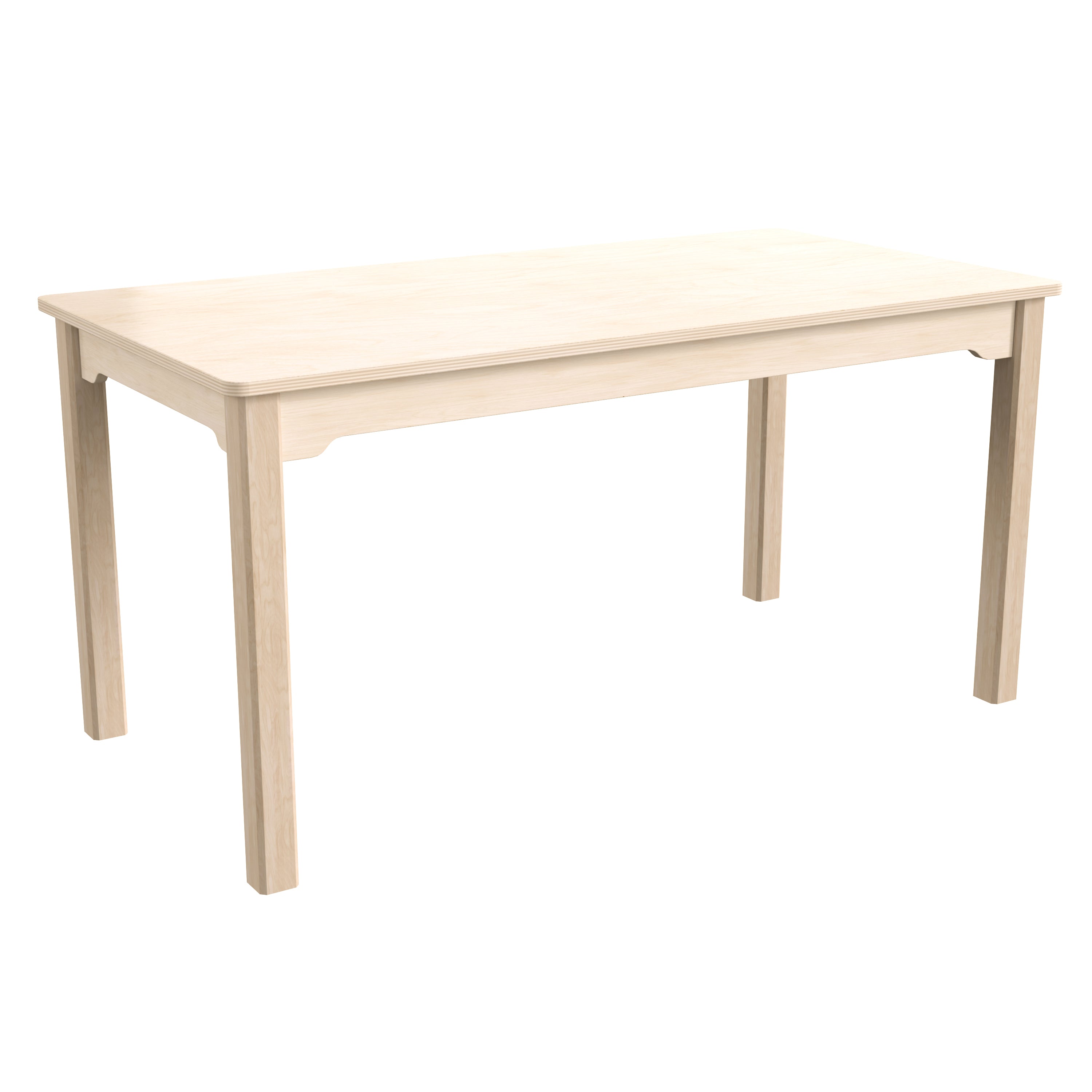 Bright Beginnings Commercial Grade Wooden Rectangular Preschool Classroom Activity Table, (23.5"W x 47.25"D x 21.25"H), Beech
