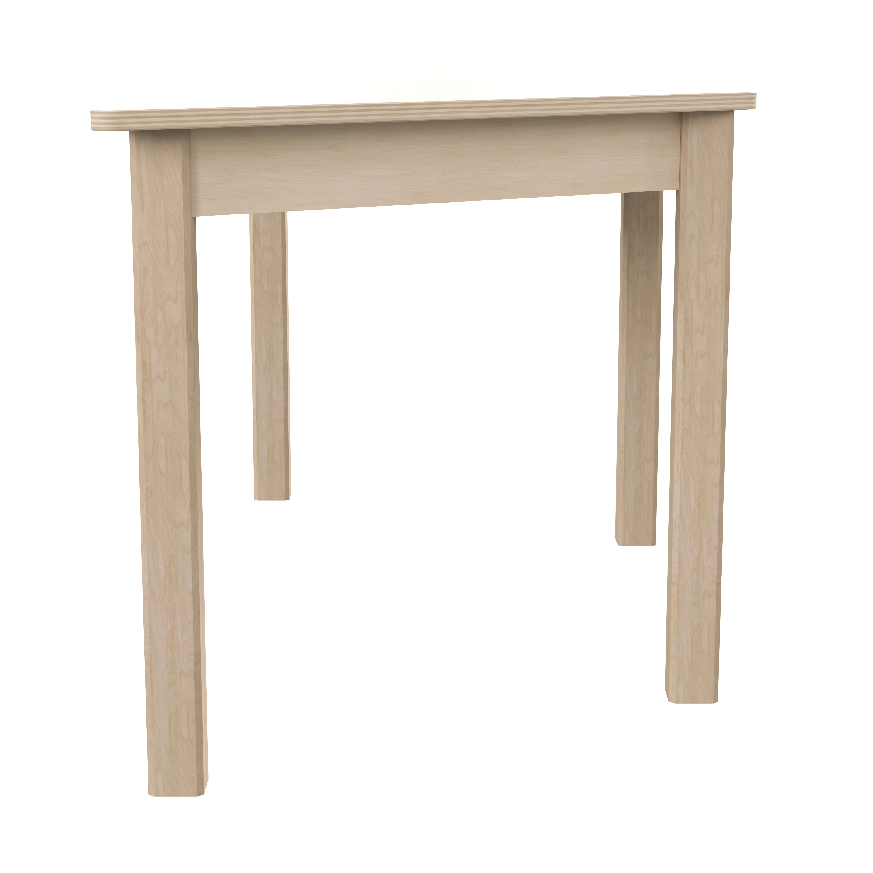 Bright Beginnings Commercial Grade Wooden Trapezoid Preschool Classroom Activity Table, (20.75"W x 47.25"D x 21"H), Beech