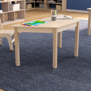 Bright Beginnings Commercial Grade Wooden Trapezoid Preschool Classroom Activity Table, (20.75"W x 47.25"D x 21"H), Beech