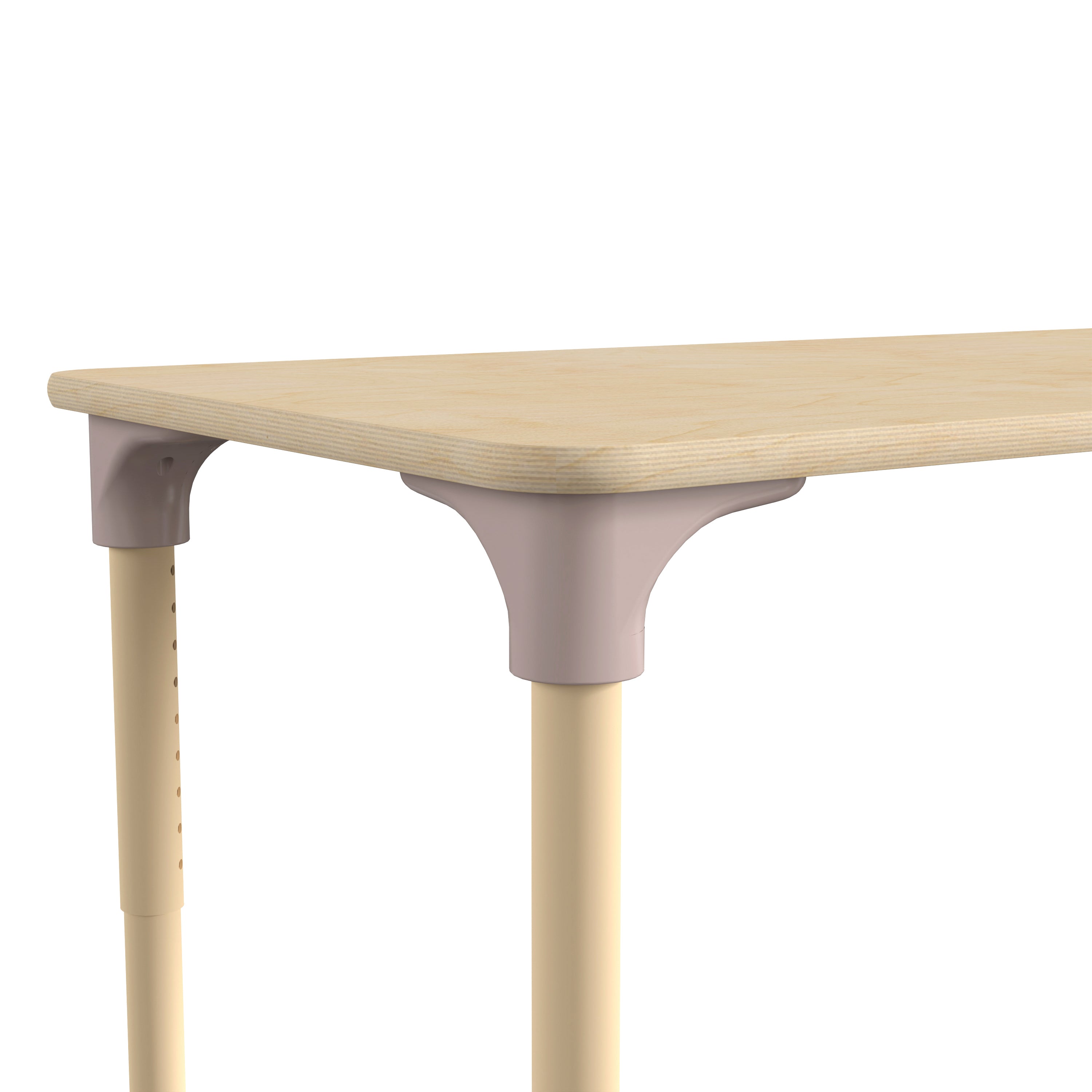 Bright Beginnings 23.5" x 47" Commercial Grade Wooden Rectangle Adjustable Height Classroom Activity Table - Metal Legs Adjust From 15"H - 23"H, Beech