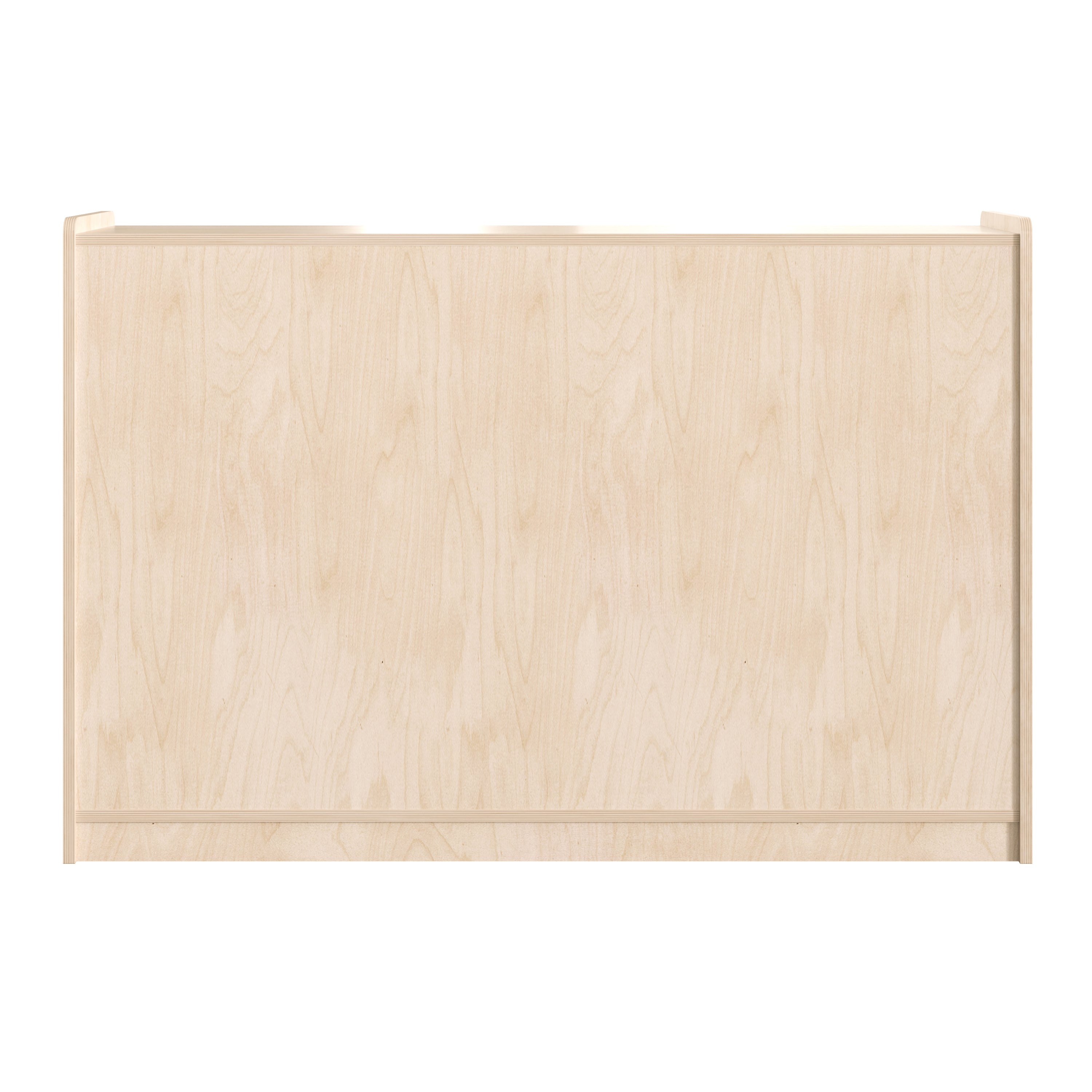 Bright Beginnings Commercial Grade Extra Wide 3 Shelf Wooden Classroom Open Storage Unit, Safe, Kid Friendly Design, Natural