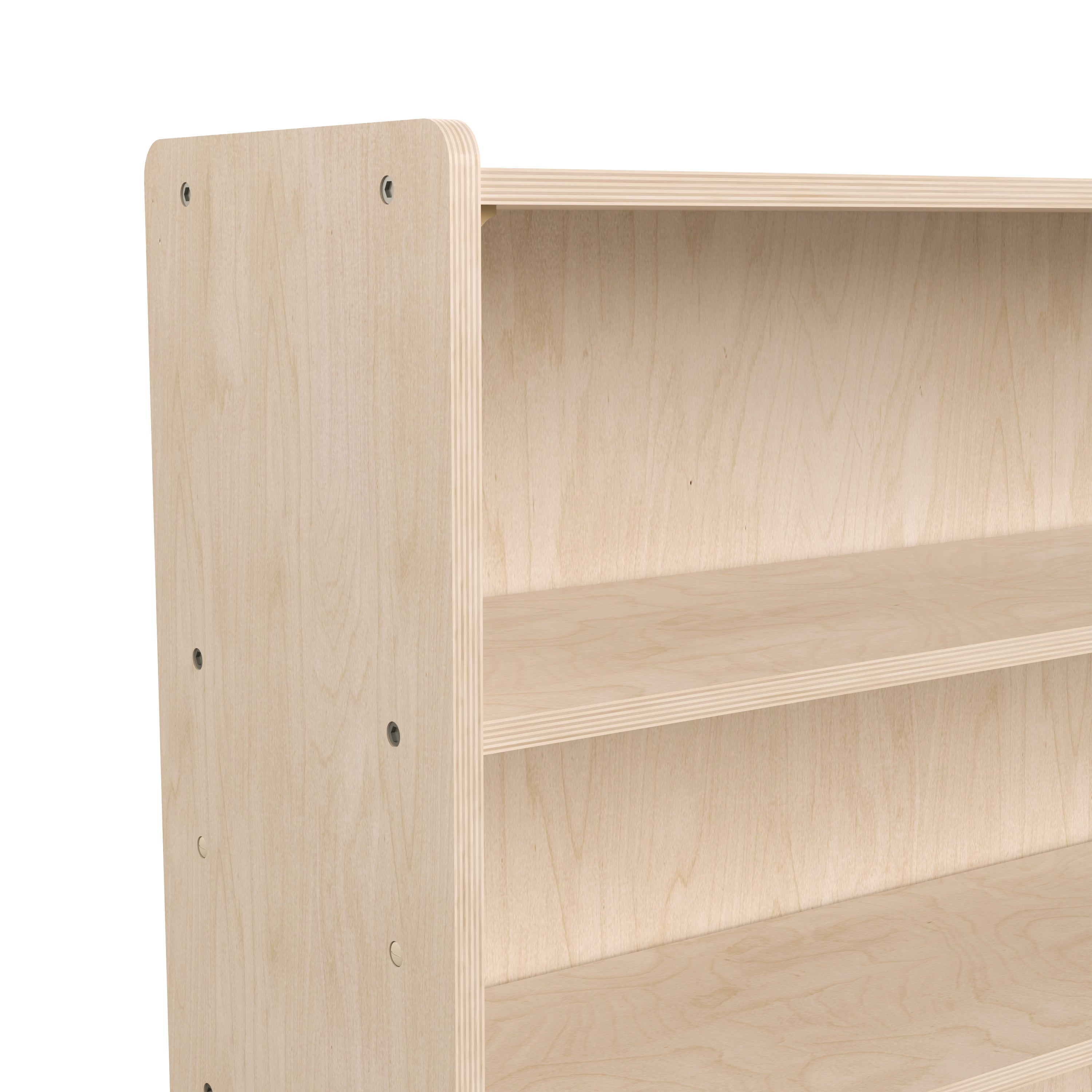 Bright Beginnings Commercial Grade Extra Wide 3 Shelf Wooden Classroom Open Storage Unit, Safe, Kid Friendly Design, Natural