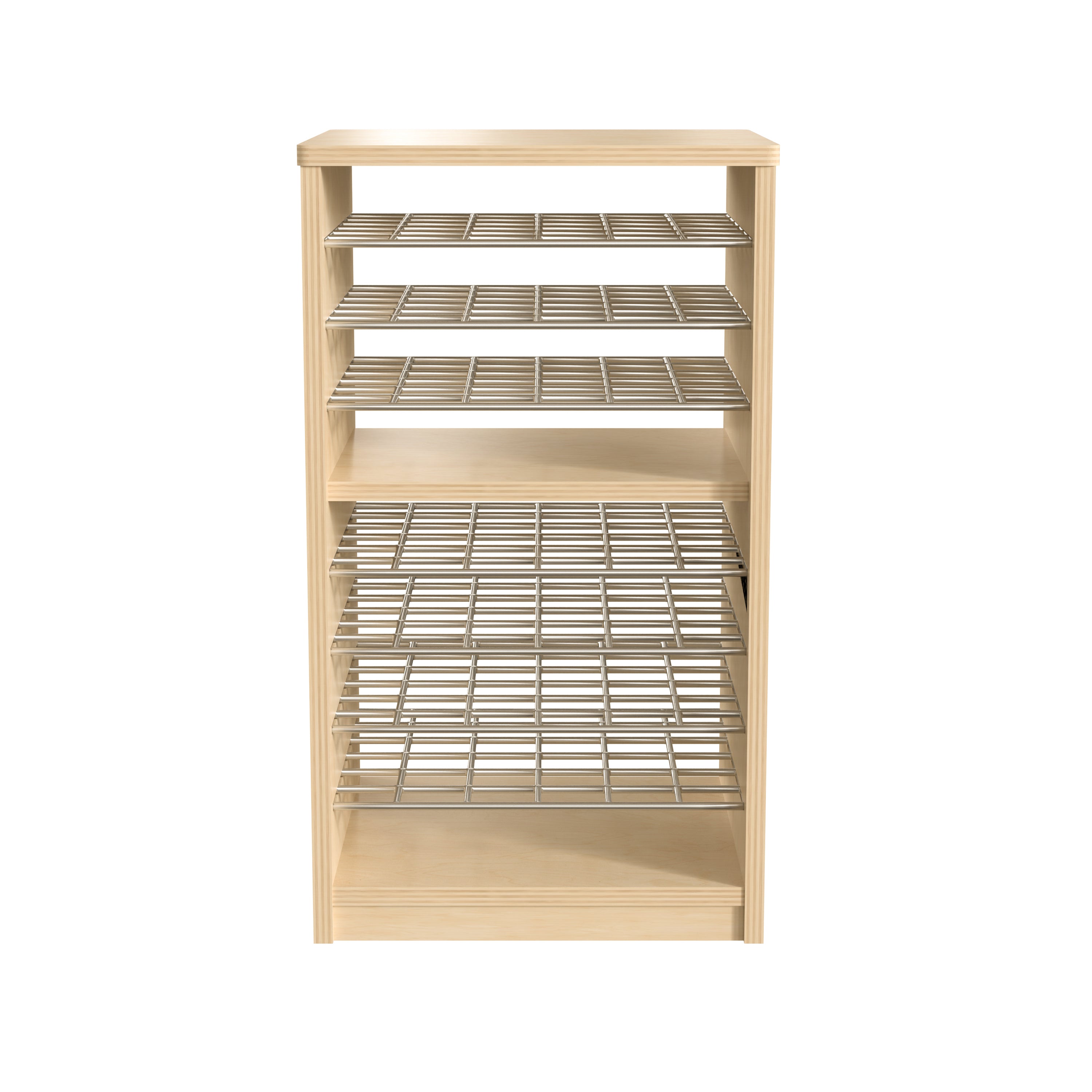 Bright Beginnings Commercial Deluxe Multipurpose Natural Birch Plywood Storage Shelf Puzzle Holder, Art Drying Rack, Paper Holder with Shelving