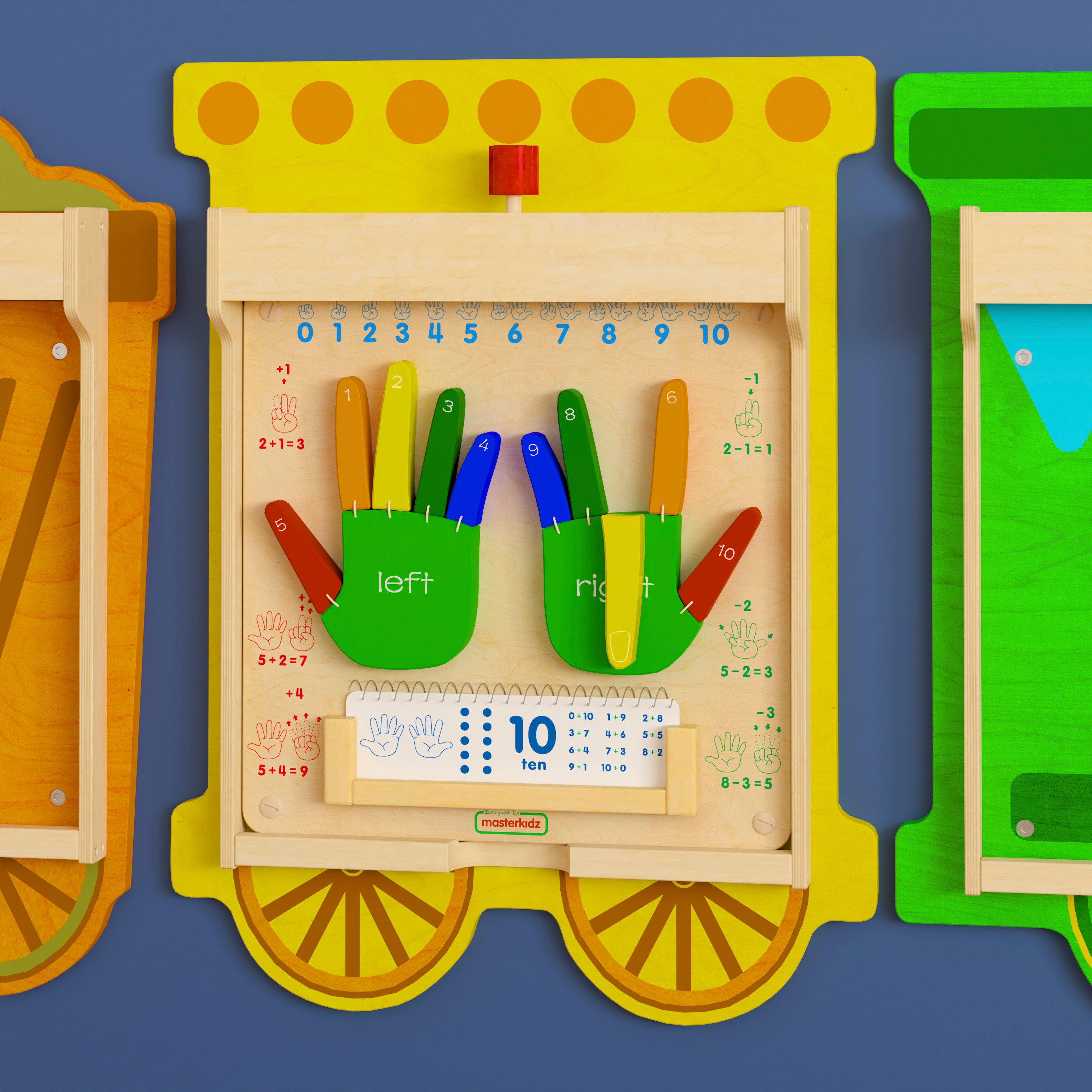 Bright Beginnings Commercial Grade STEAM Wall Activity Board with Natural Finish and Multicolor Accents, Counting