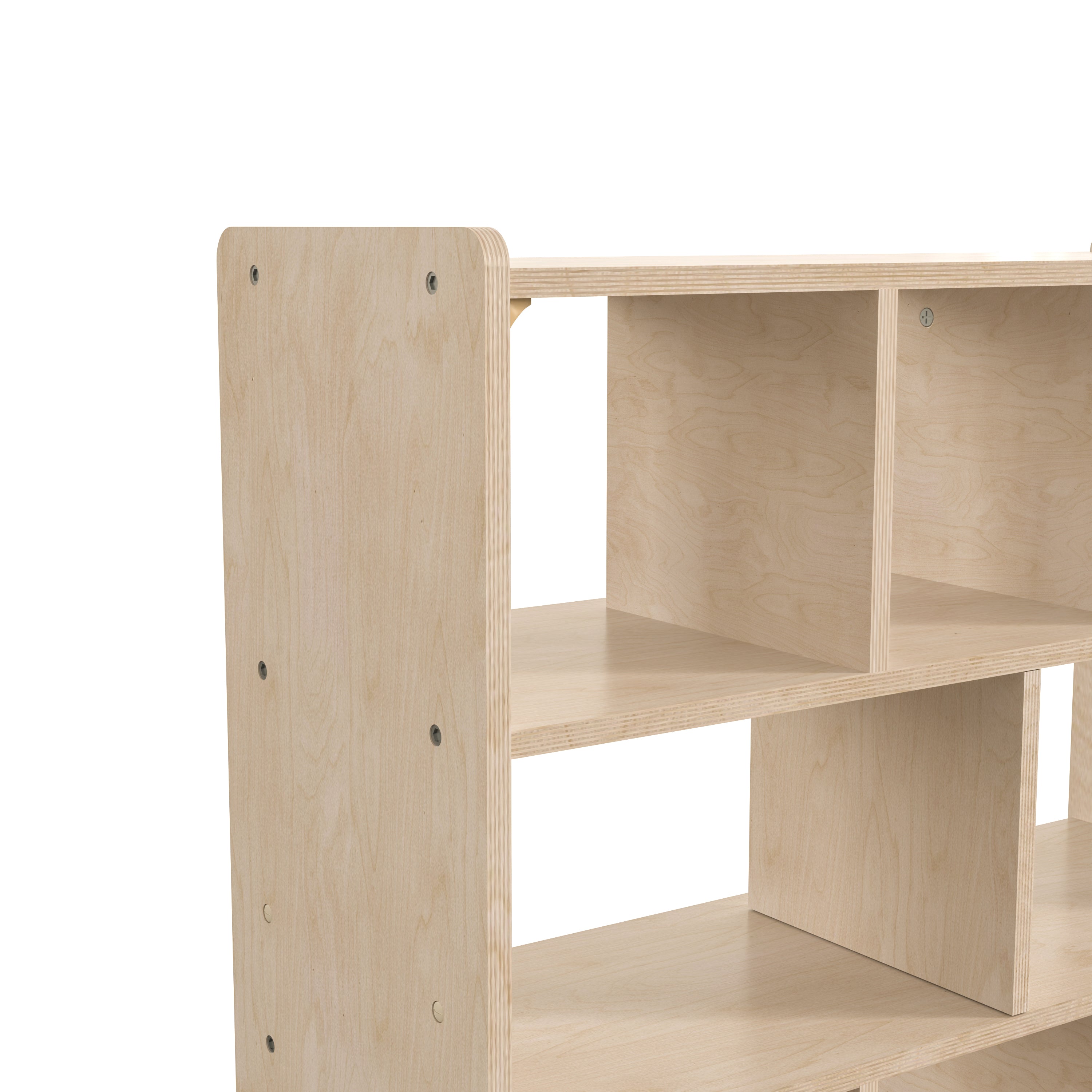 Bright Beginnings Commercial Grade 8 Section Modular Wooden Classroom Open Storage Unit, Safe, Kid Friendly Design, Natural