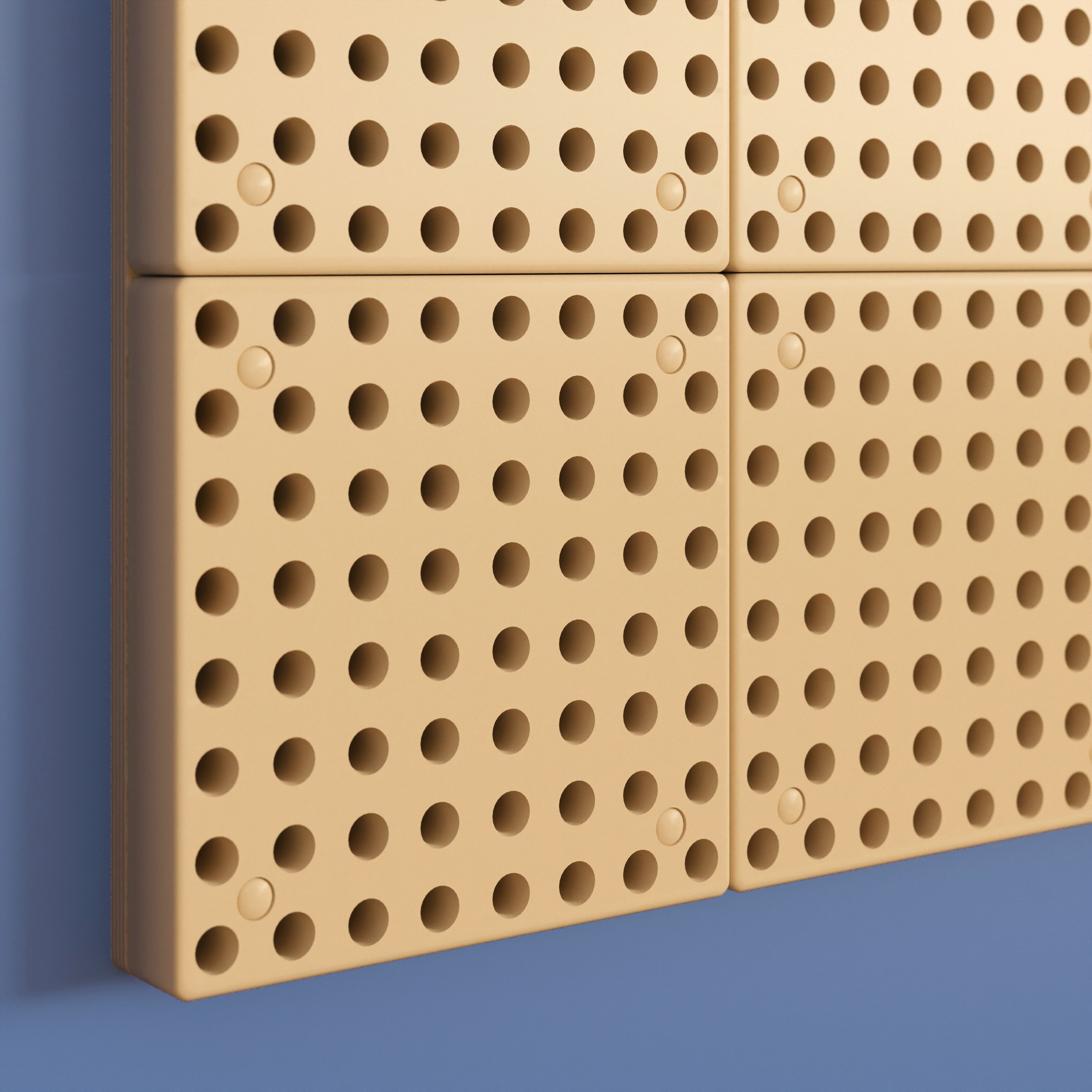 Bright Beginnings Commercial Grade Multipurpose Modular STEAM Wall Peg System Panel - 31.5"L x 31.5"H, Natural
